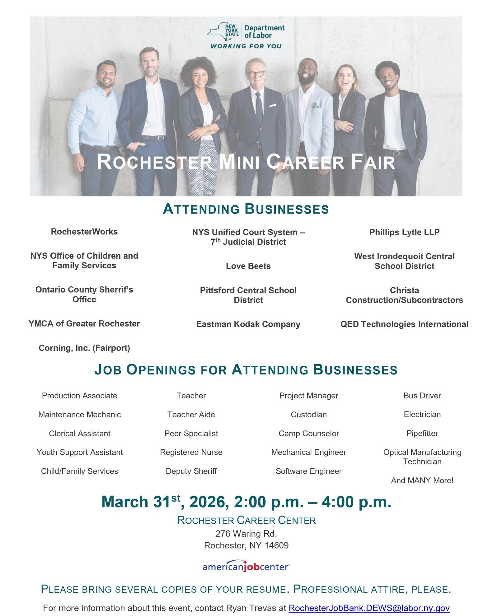 Hiring event happening in Rochester 👇🏽
Multiple employers will be there with open roles across different fields. Bring your resume and come ready!
🗓 March 31st
⏰ 2:00–4:00 PM
📍 276 Waring Rd, Rochester
Follow New Day Jobs for more opportunities!
#RochesterNY #RochesterJobs #NewDayJobs #NYStateJobs #MonroeCounty #Jobs #JobSearch #NowHiring #JobSearchTips #JobFair #CareerFair #UpstateNYJobs #NowHiringNY #JobSearch #JobOpportunities #CareerGrowth #FindAJob #JobSeekers #HiringNow #CareerWorkshop #SecondChanceHiring #Reentry #Fairchance #fairchancehiring #fairchanceemployment