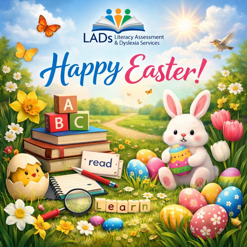 🌷🐣 Happy Easter from LADs Literacy Assessment and Dyslexia Services 🐣🌷
Wishing all the families, pupils, and schools I work with a very happy and relaxing Easter break.
This time of year is a lovely reminder that progress often happens quietly, step by step. With the right understanding and support, every learner can grow in confidence and thrive.
Thank you to everyone who continues to support and champion learners with dyslexia and other learning differences.
Enjoy the break and the chocolate eggs.