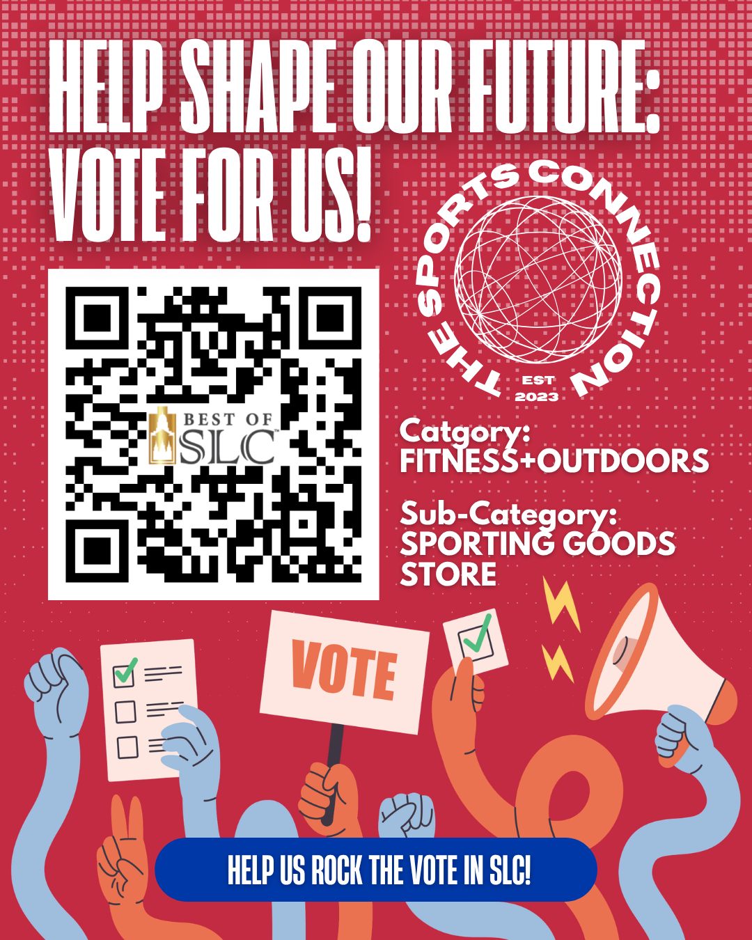 Y'ALL!! Voting for Best of SLC closes THIS THURSDAY (April 2nd) — and we need your help! 💙
If our rad store has helped your family stay active with fun events, get in a new sport, or save money, we’d be so grateful for your vote 🙌
👉 Vote here: bestofslc.com/vote
📍 Category: Fitness + Outdoors
📍 Sub-category: Sporting Goods Store
Your support means everything to us — and if you love what we do, share this with your friends & family so they can vote too! Let’s show SLC what this community is all about when we band together - little local places like ours can be amazing!😘😍
#BestOfSLC #VoteLocal #SupportLocal #SportsConnectionUtah #Herriman #CommunityStrong #ShopLocal