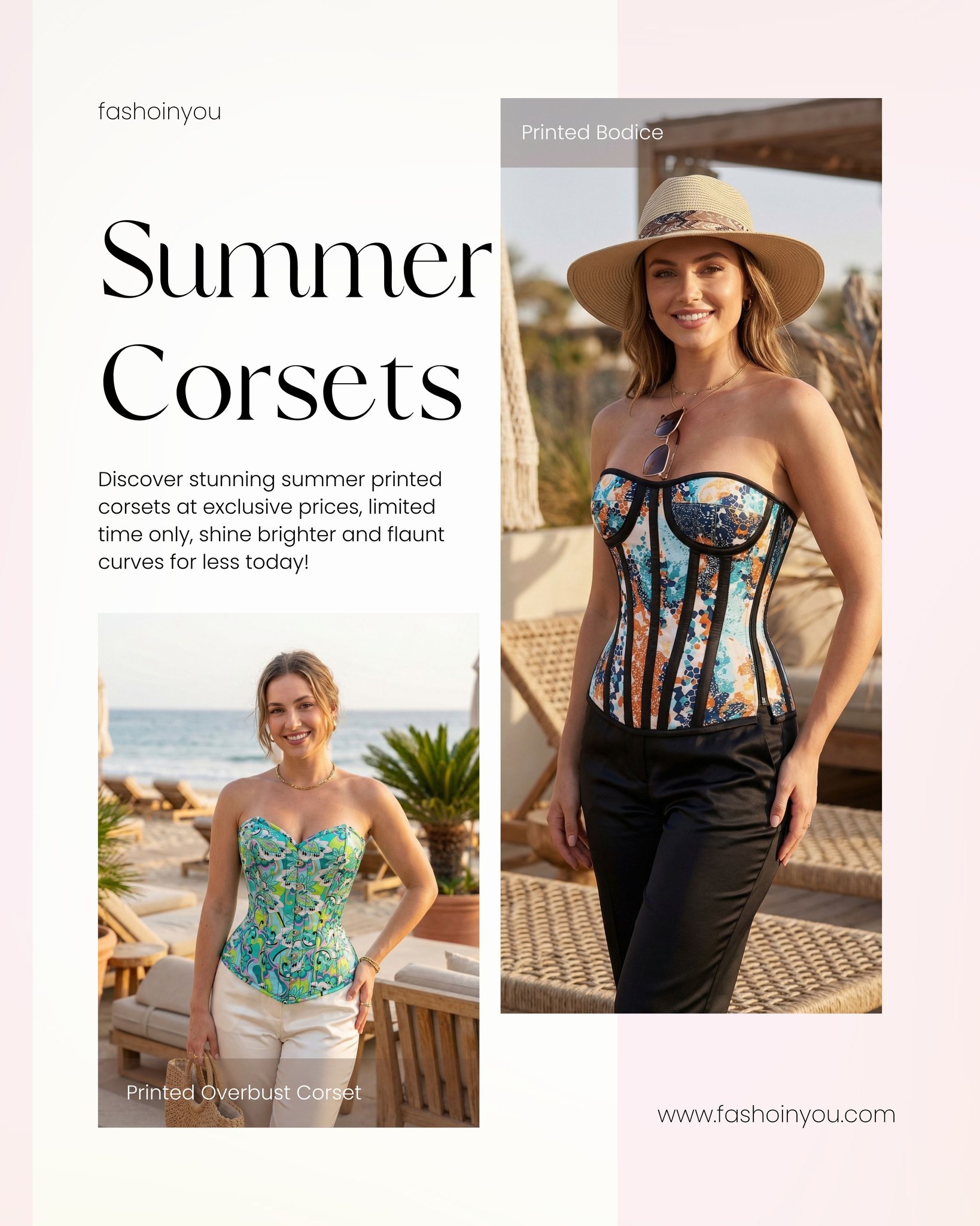 Step into spring-summer with confidence, color, and curves 🌸✨
Our Printed Corset Collection is here to refresh your wardrobe with bold florals, playful patterns, and statement silhouettes - designed to make you stand out wherever you go. From brunch dates to vacation vibes, these corsets are your perfect style upgrade.
💖 Lightweight, breathable & summer-friendly
🌼 Trendy prints that turn heads
🔥 Exclusive prices you don’t want to miss
It’s time to redefine your summer style - because basic is boring 😉
🛍️ Shop now: www.fashoinyou.com
#PrintedCorset #SummerFashionIndia #CorsetStyle #SpringSummerLooks #FashionTrends2026 #StreetStyleIndia #CorsetTop #WomenFashion #StyleInspo #OOTDIndia #TrendyOutfits #AffordableFashion #FashionYou #ChicStyle #SummerWardrobe #VacationOutfits #FloralFashion #CorsetLove #InstaFashionIndia #StyleUpgrade