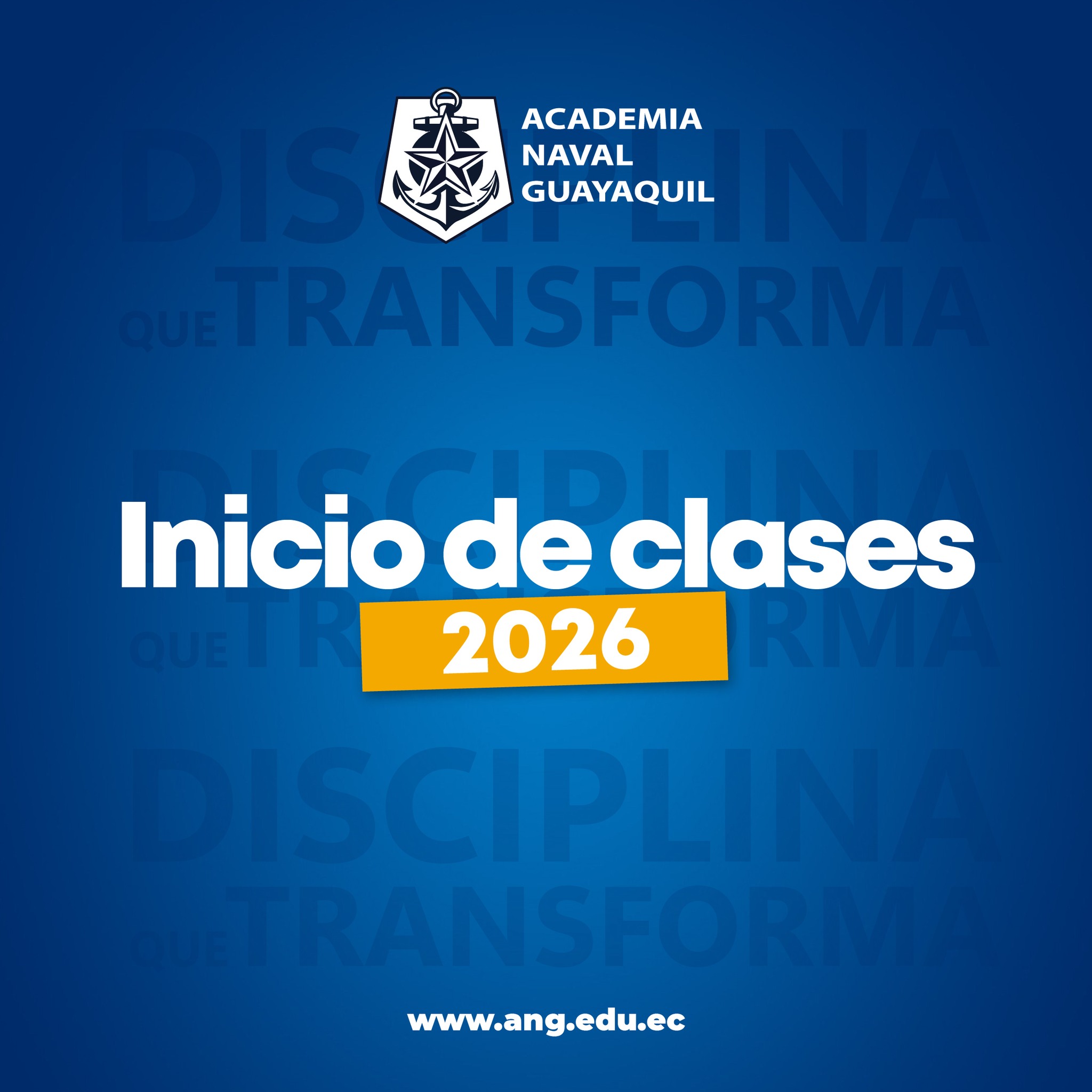 Compartimos con nuestra comunidad el cronograma oficial de ingreso a clases correspondiente al periodo lectivo 2026–2027. ⚓
Invitamos a padres de familia y cadetes a revisar las fechas asignadas por nivel y jornada, con el fin de garantizar un inicio organizado y exitoso.
¡Estamos listos para recibirlos y comenzar juntos un nuevo año de formación, disciplina y crecimiento!⚓🎖