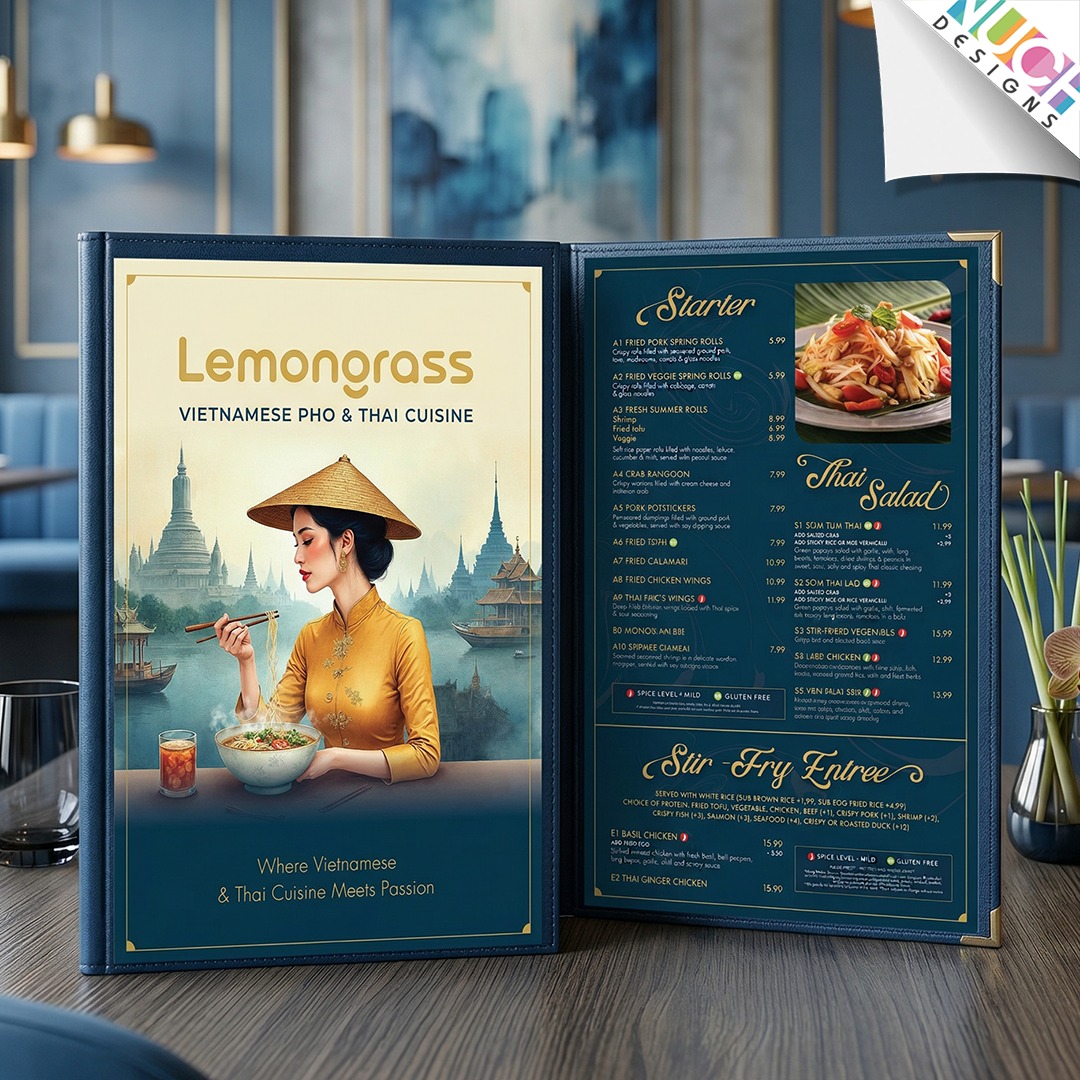 ผลงานออกเเบบ Menu ของร้าน Lemongrass, ร้าน Thai & Osaka, ร้าน Pinto เเละร้าน Thai On Demand ค่ะ
🤟 Menu Design
บริการออกแบบเมนูแบบครบครัน ทั้ง Dinner Menu, Lunch Menu, To Go Menu, Drink Menu และ Special Menu ด้วยดีไซน์เฉพาะที่ออกแบบมาให้เข้ากับเอกลักษณ์ของแต่ละร้าน พร้อมตัวเลือกหลากหลาย ไม่ว่าจะเป็นขนาด A3, รูปเล่ม Magazine, Bi-Fold, Tri-Fold, ไปจนถึง Digital Menu และยังสามารถเลือกขนาดตามความต้องการได้อีกด้วยนะคะ
🤟 Nuch.Designs รับออกแบบเว็บไซต์ ออกแบบเมนูร้านอาหาร ออกแบบโลโก้ และงานกราฟิกทุกชนิด
🤟 สนใจติดต่อสอบถามโดยตรงได้ที่
Contact: 214-663-1239
Line ID: @nuchdesigns
Email: info@nuchdesigns.com
Website: www.nuchdesigns.com
#ร้านอาหารไทยในอเมริกา #นุชดีไซน์ #nuchdesigns #ออกแบบเว็บไซต์ร้านอาหารไทยในอเมริกา #เว็บร้านอาหารไทยในอเมริกา #เว็บไซต์ร้านอาหารไทย #ออกแบบเมนูร้านอาหาร #ออกแบบเว็บร้านอาหาร #เมนูเครื่องดื่ม #SocialMedia #รับดูเเละSocialMedia #รับดูเเละSocialMediaสำหรับคนไทยในอเมริกา