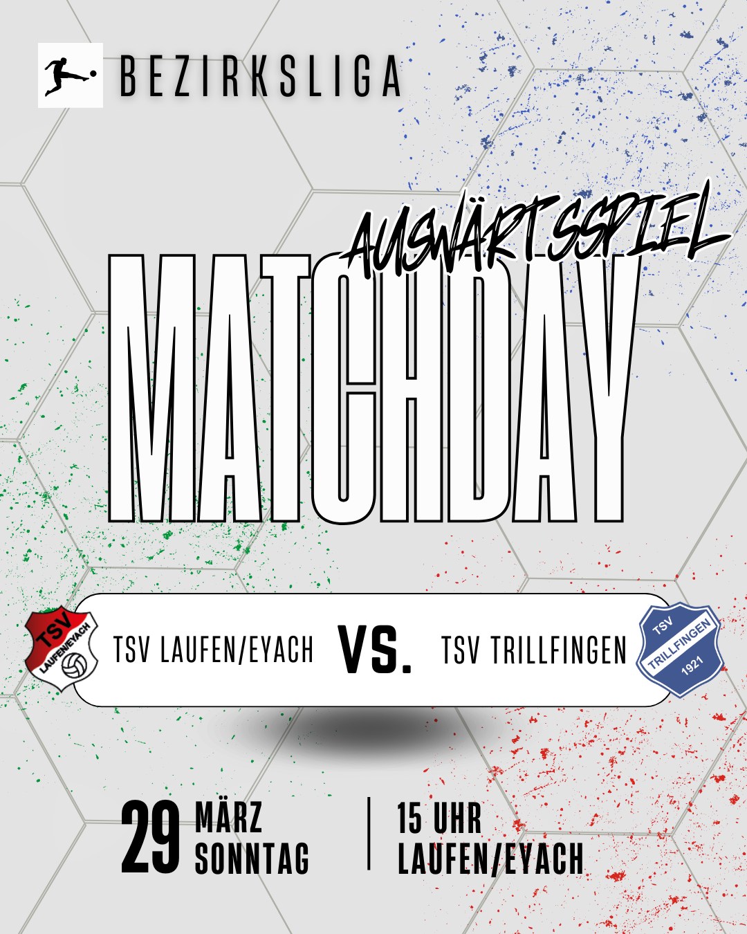 Punkte müssen her!
Nachdem wir zuletzt leer ausgegangen sind und das Feld in der Bezirksliga immer enger zusammenrückt, sind wir nun etwas unter Zugzwang geraten.
Am Sonntag soll daher in Laufen/Eyach was zählbares eingefahren werden.
⏰15 Uhr
⚽Laufen/Eyach
Unterstützung wird gebraucht.