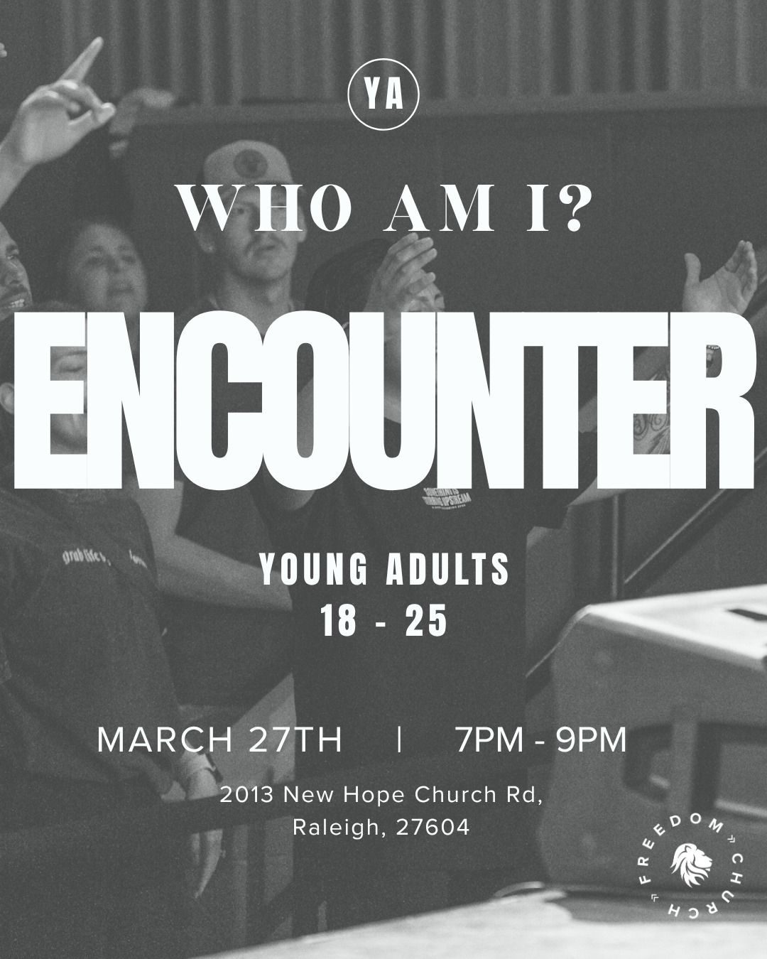 Young Adults, this one’s for you! 🙌
Join us this Friday evening, March 27th, from 7–9 PM at 2013 New Hope Church Rd as we dive into our brand-new series, Who Am I?
You don’t want to miss it… and better yet, bring a friend with you!
See you there! 👋