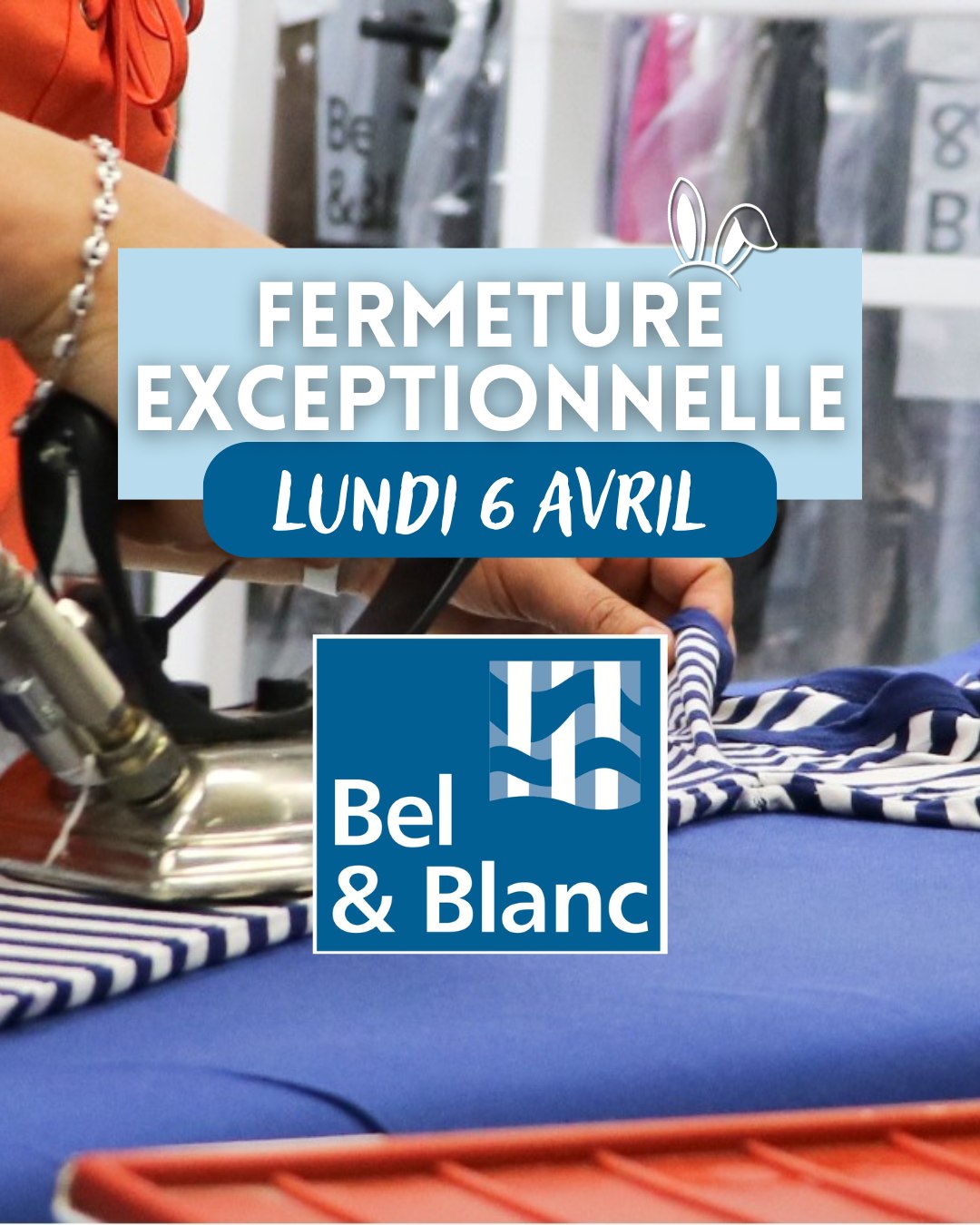 🐇 Ce lundi de Pâques, nos pressings sont exceptionnellement fermés.
On se retrouve dès mardi pour prendre soin de tous vos vêtements 🧼💙
#lundidepaques #fermetureexceptionnelle #pressingbelblanc #joyeusespaques #paques2026 #nouvelleaquitaine #pausechocolat #retourdumardi