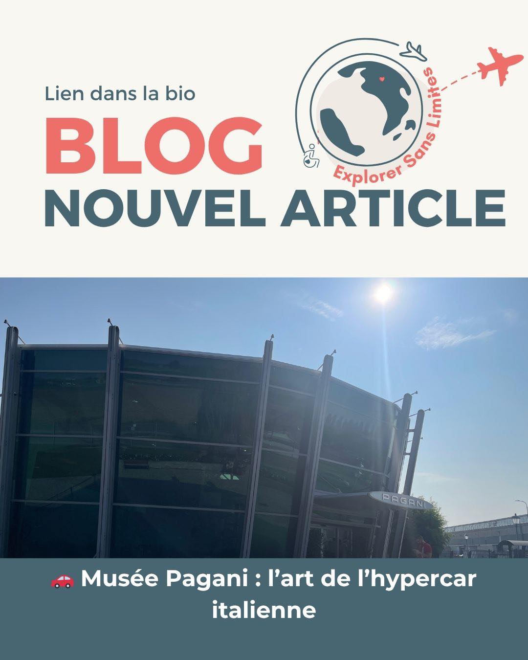 Voici le post Instagram prêt à publier 🚗✨👇
⸻
🚗 PAGANI – L’AUTOMOBILE COMME UNE ŒUVRE D’ART
Découvrir le Museo Pagani, c’est entrer dans un univers totalement à part.
Ici, chaque voiture est bien plus qu’un véhicule.
C’est une création signée Horacio Pagani, pensée dans les moindres détails.
Entre carbone, cuir et aluminium, chaque modèle est exposé comme une œuvre d’art.
💬 Mon ressenti ?
Un musée différent des autres. Plus intime, plus artistique… presque irréel.
🏭 Possibilité de visite avec l’atelier
♿ Espaces larges et accessibles
Une expérience unique pour découvrir une autre vision de l’automobile 🇮🇹
#explorersanslimites #pagani #museopagani #travelaccessible #accessibility 🚗✨