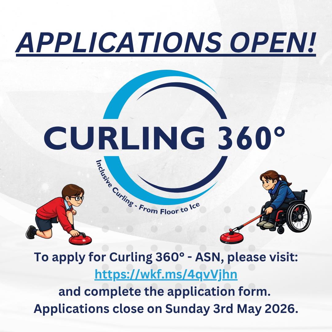 Applications are now open for Curling 360° - ASN. @scottish_curling are inviting ASN schools/schools with ASN departments or pupils with ASN to apply to the project, where, if successful, they will receive a FREE use of a FloorCurl kit to borrow for the school year. To apply please visit - https://wkf.ms/4qvVjhn or for more info - https://www.scottishcurling.org/.../inclusiv.../curling-360/