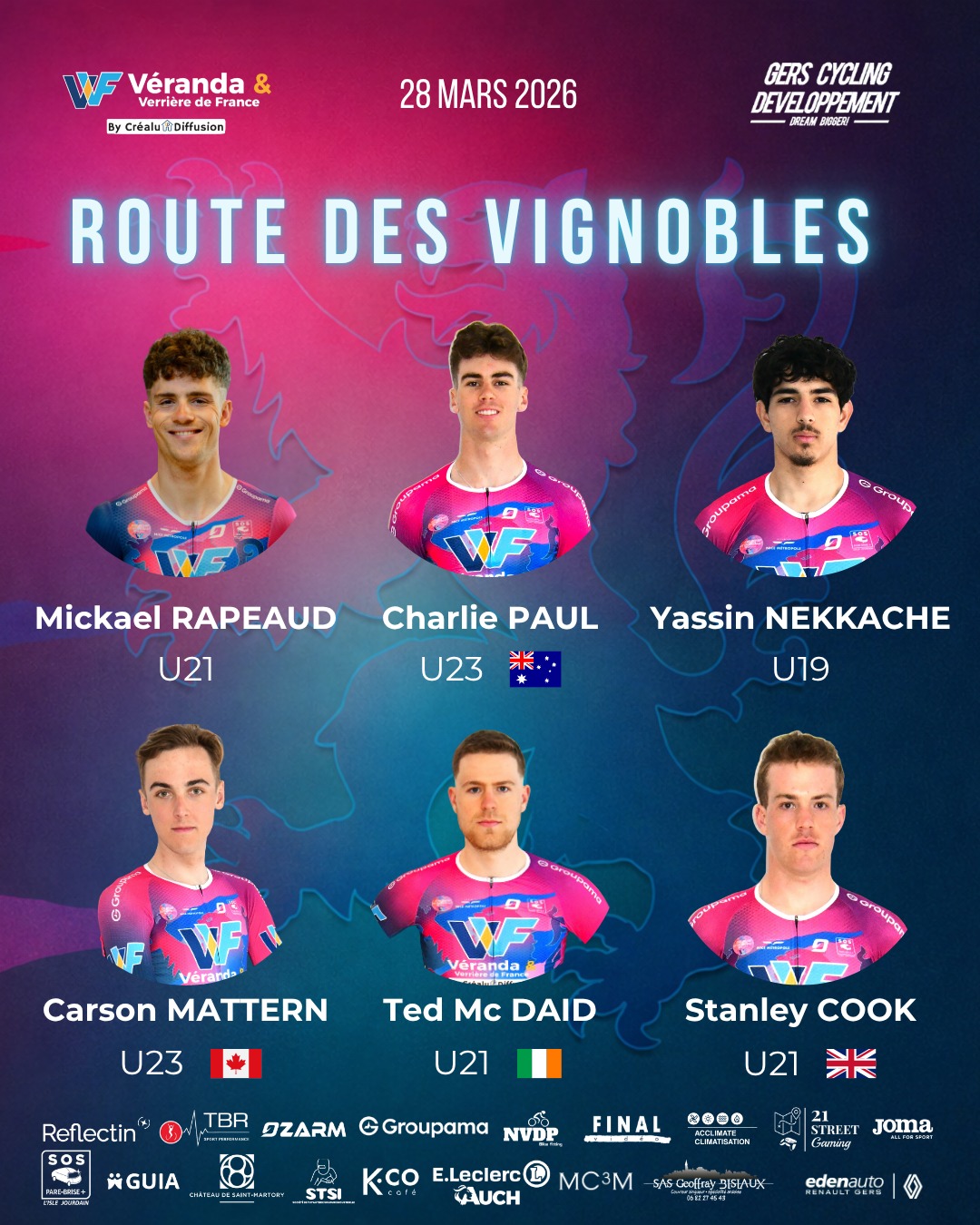 Ce week-end, ça ne roule pas…
ça attaque 🔥
Trois fronts. Trois courses. Une seule mission : faire parler le collectif.
🚴♂️ SAMEDI – Route des Vignobles
🚴♂️ DIMANCHE – Grand Prix de Talairan
🚴♂️ DIMANCHE – Bordeaux–Saintes
Ce genre de week-end, c’est là que tout se construit :
de l’engagement, des rôles assumés, et un collectif qui avance ensemble.
👉 Si tu es dans le coin, viens au bord de la route.
Un cri, un regard, ça change une course.
Nos mousquetaires comptent sur vous.
Et nous aussi. 🚀
Véranda et Verrière de France Créalu Diffusion Gers Toulouse E.Leclerc Auch @sosparebrisepluslislejourdain @ozarm_custom @21street_gaming @jomasport @groupama @sonia.reflectin STSI @chateausaintmartory GUIA @kcocafe @nvdp_bikefitting @tbrsportperformance MC3M @final__video SAS GEOFFRAY BISIAUX @teamnicemetropolecotedazur_