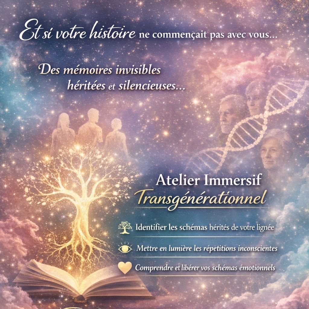Belle Âme ,
✨ Et si votre histoire ne commençait pas avec vous…
Il existe en chacun de nous des mémoires invisibles, héritées, silencieuses…
Des schémas répétitifs, des émotions récurrentes, des comportements qui semblent parfois nous échapper.
✨Nous vous proposons un atelier immersif autour du transgénérationnel
Un espace pour :
• Identifier les schémas hérités de votre lignée
• Mettre en lumière les répétitions inconscientes
• Comprendre les mécanismes émotionnels et comportementaux associés
• Et surtout… les intégrer pour vous en libérer avec conscience
✨ Parce que comprendre, c’est déjà transformer.
✨ Parce que ce que vous éclairez cesse de vous diriger dans l’ombre.
Cet atelier vous invite à devenir acteur de votre histoire, en transformant l’héritage en ressource, et non en conditionnement.
✨ Un moment profond, guidé, entre exploration intérieure, apports théoriques et expériences pratiques.
📍 Purnata yoga
📅 26 avril 2026
⏳ 14h/17h
tarif : 50 euros
🔗 Réservation en message privé
Sylvie et Gilles
#transgenerationnel
#memoirefamiliale
#lignéesfamiliales
#schemarepetitif
#liberationemotionnelle
#therapieholistique
#atelierbienetre
#developpementpersonnel
#conscience
#evenementbienetre
#stagebienetre
#bienetrefrance
#varbienetre
#toulonbienetre
#coachholistique
#accompagnement
#transformationinterieure