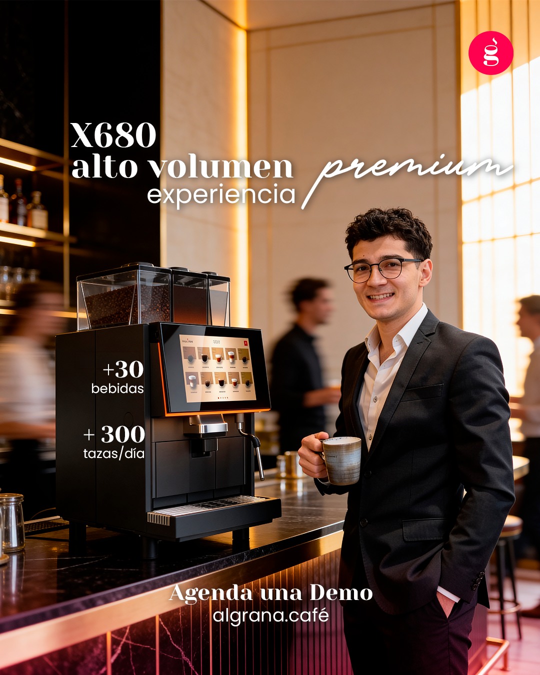 ☕ X680: alto volumen, experiencia premium.
En esta nueva temporada, tu operación necesita café que responda al ritmo real de tu servicio.
La Kalerm X680 está diseñada para alto flujo:
✔ +30 bebidas
✔ hasta 300 tazas/día
✔ doble tolva
📲 Agenda tu demo en algrana.cafe