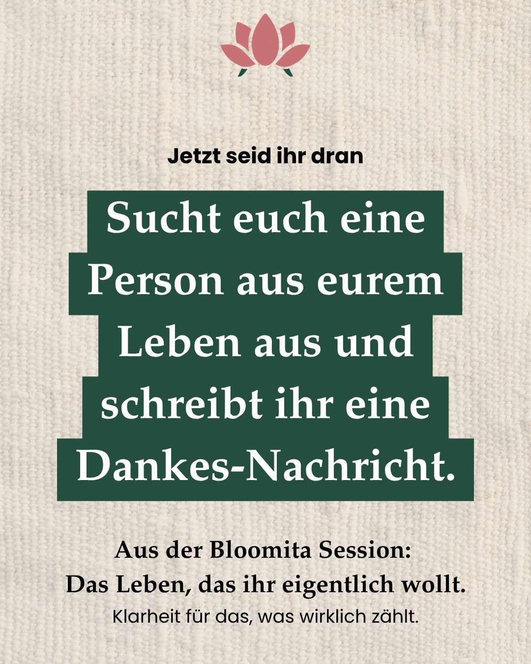 Du kennst das Gefühl: Der Abend war schön, aber irgendwie auch wieder derselbe.
Gleiches Restaurant. Gleiche Geschichten. Gleiche Runde.
Was wäre, wenn der nächste Abend mit deinen Freund*innen mal was anderes ist?
Damla ist Executive Coach und kommt mit ihrem Wissen direkt zu dir ins Wohnzimmer. 90 Minuten, die dich und deine Freundinnen weiterbringen, zu den Themen, die euch wirklich beschäftigen.
Und für alle, die den Abend organisieren: exklusiv ein 30-minütiger Coaching-Impuls nur für dich.
Ein Abend, der mehr ist als Essen gehen.
🔗 Newsletter abonnieren und keine Session verpassen.
Link in Bio 🛋🌸