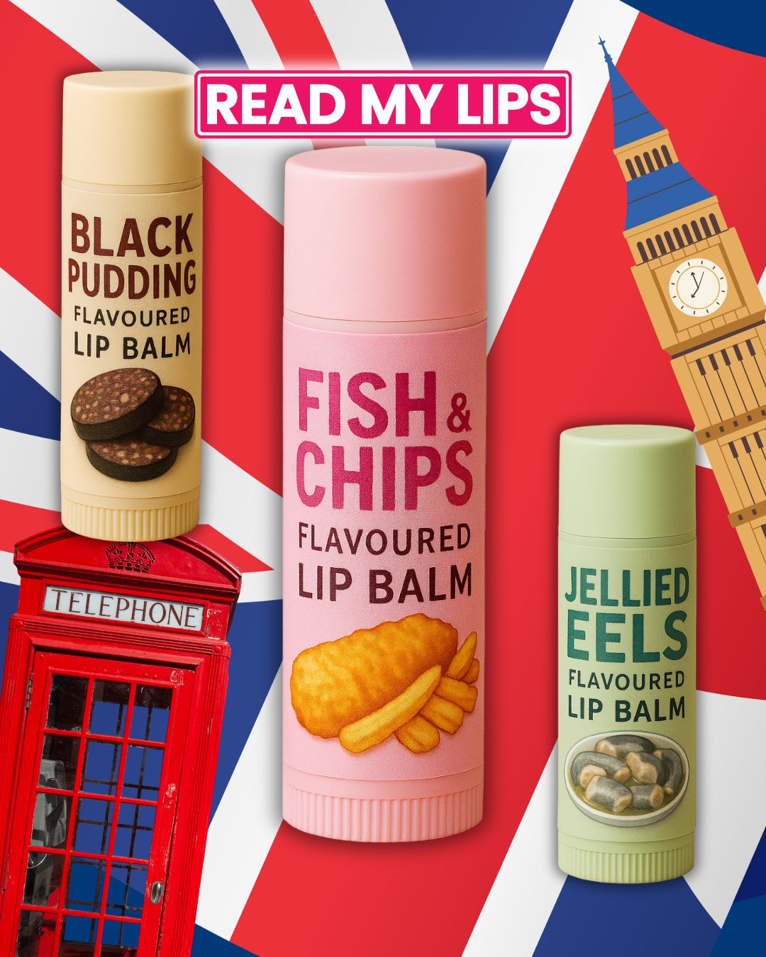 We’ve been living in a sweet and fruity fantasy for too long… so meet our new British savoury range: Fish & Chips, Jellied Eels, Black Pudding, and more to come 👀
Crispy, slippery, salty - and weirdly kissable 💋
#readmylipsgb #ukbeauty #aprilfools #aprilfoolsday