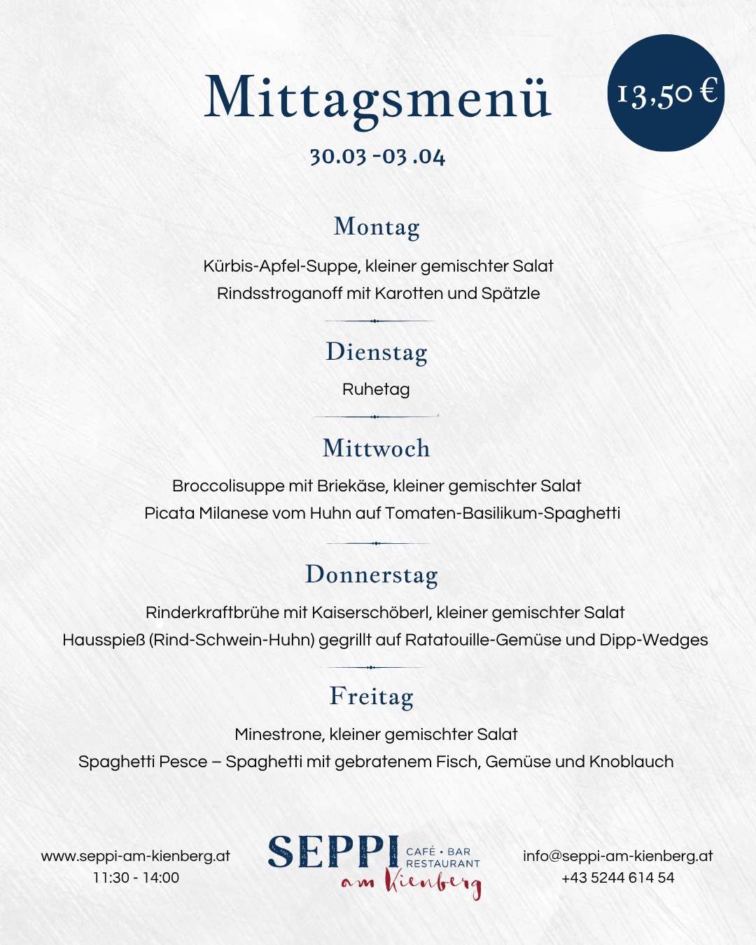 Unser Mittagsmenü! ✨
#seppiemakienber #jenbach #genussmomente