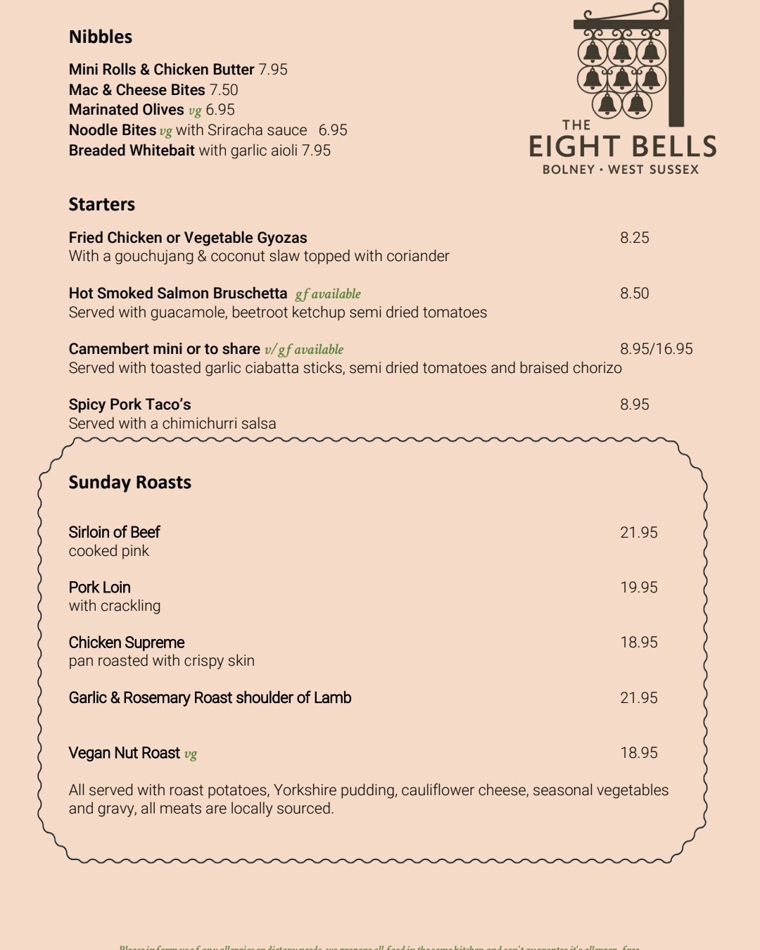 Sunday Lunch at The Eight Bells 🍽️
We’re serving up our famous roasts and more this Sunday, 29th March. Whether you’re after a traditional dinner or something different, we’ve got you covered! 💕
To book, call 01444 857888 or feel free to walk in!
#supportlocal #britishpubfood