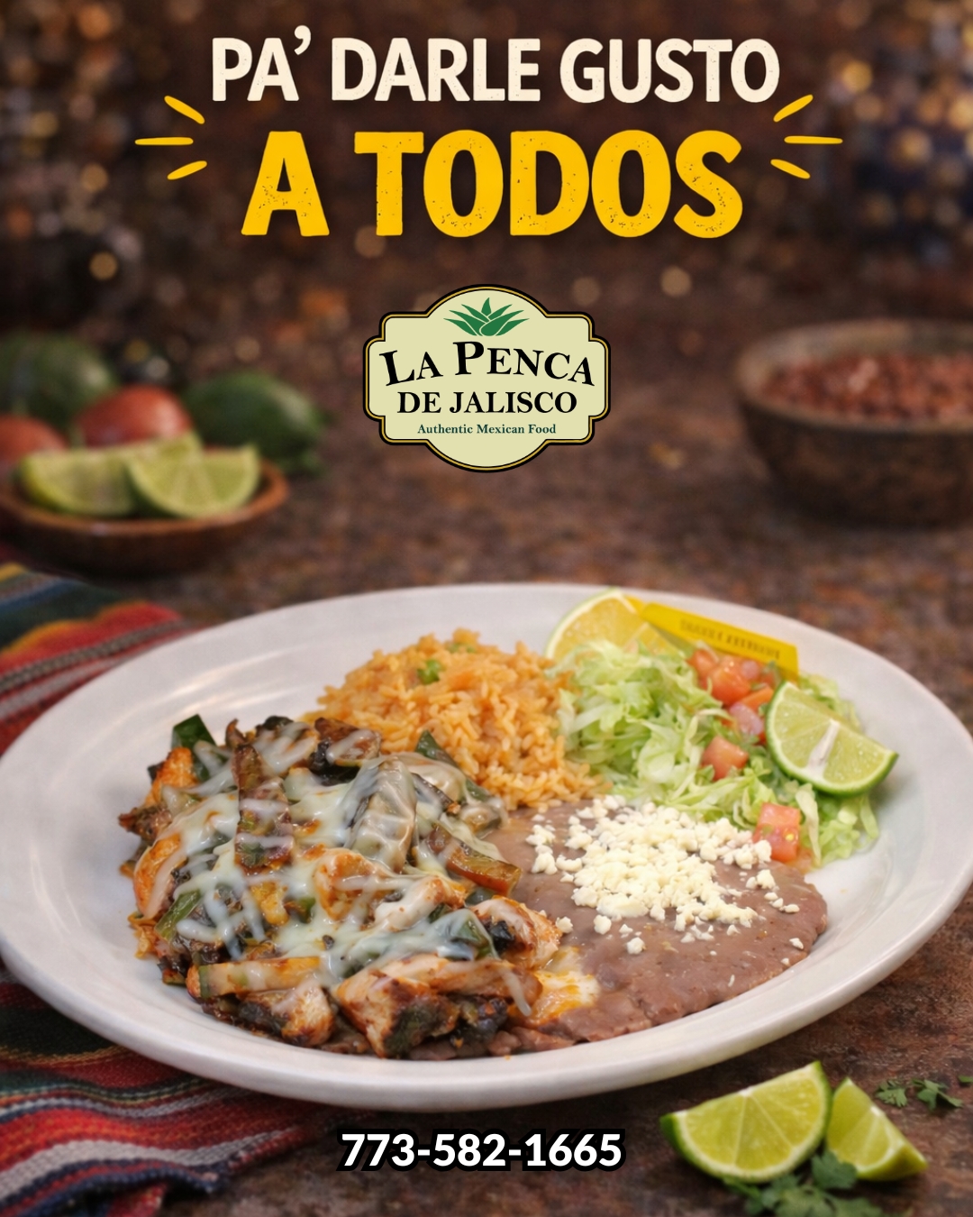 Un platillo pensado pa’ darle gusto a todos: carne jugosa, queso derretido, arroz, frijoles y ensalada fresca… cada bocado es un antojo diferente 🤤✨
📞 Ordena ahora: 773-582-1665
#lapencadejalisco #chicagoeats #comidamexicanachicago #antojomexicano #foodiechicago