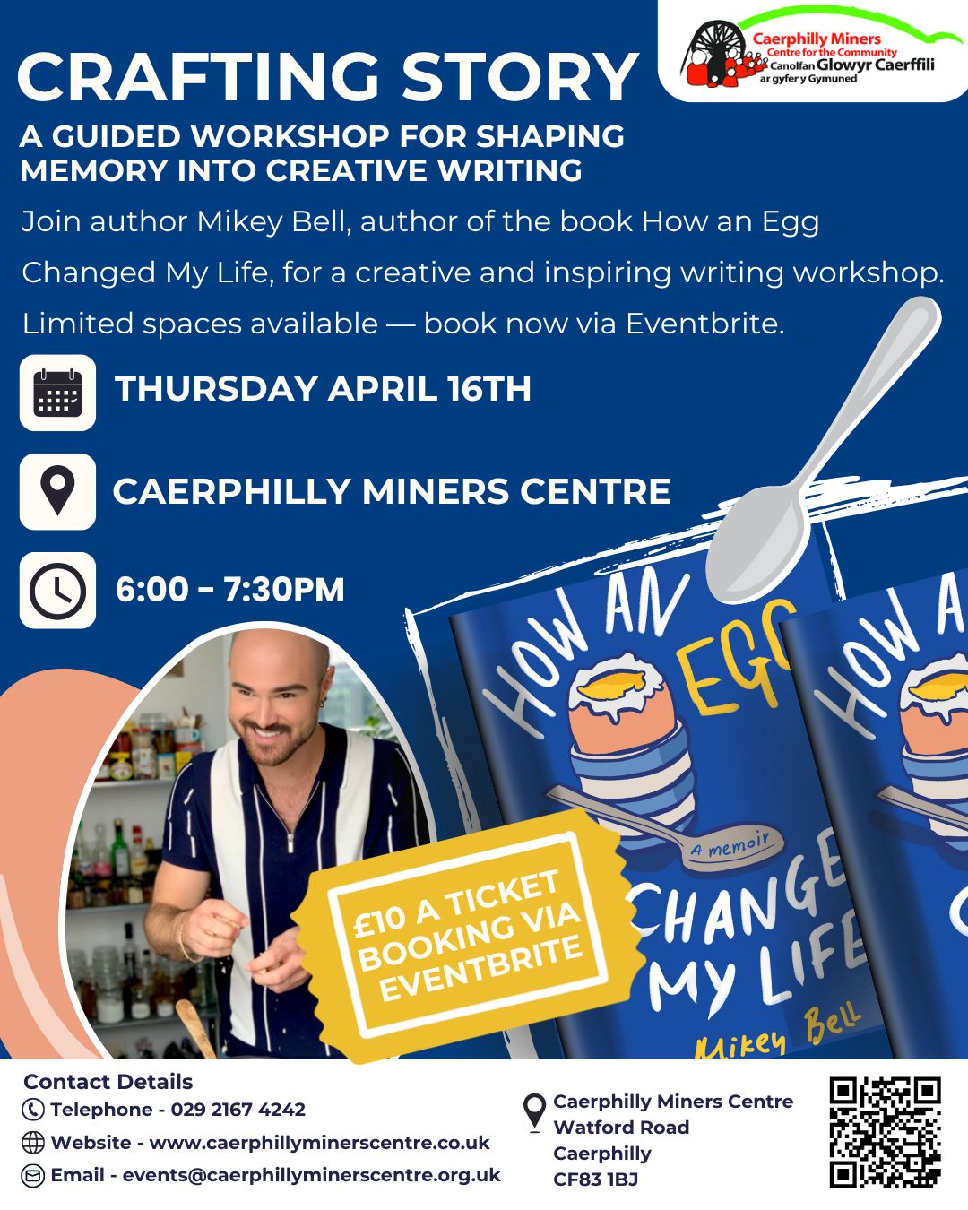 Join author Mikey Bell for a creative and inspiring writing workshop, exploring how to shape personal memories into powerful stories. ✍️
Ymunwch â'r awdur Mikey Bell am weithdy ysgrifennu creadigol ac ysbrydoledig, gan archwilio sut i lunio atgofion personol yn straeon pwerus. ✍️
https://www.eventbrite.co.uk/e/1985054096238?aff=oddtdtcreator