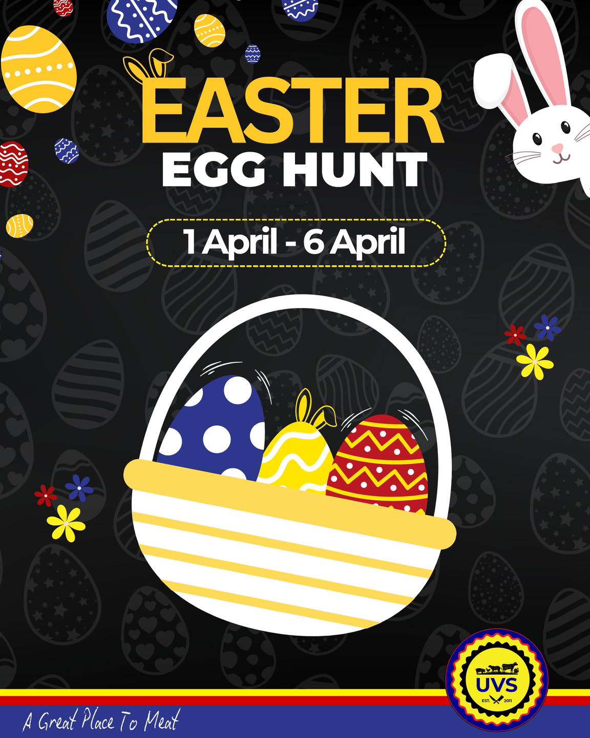 Let the Easter Games BEGIN! 🐣🎉
Join us from 1–6 April for games, laughs, and loads of prizes to be won. 🥳
From Egg Hunts to Selfies — it’s all happening in-store!
Check instructions for how to enter. 😉
#UVSEasterFun #AGreatPlaceToMeat #UVS #HappyEaster