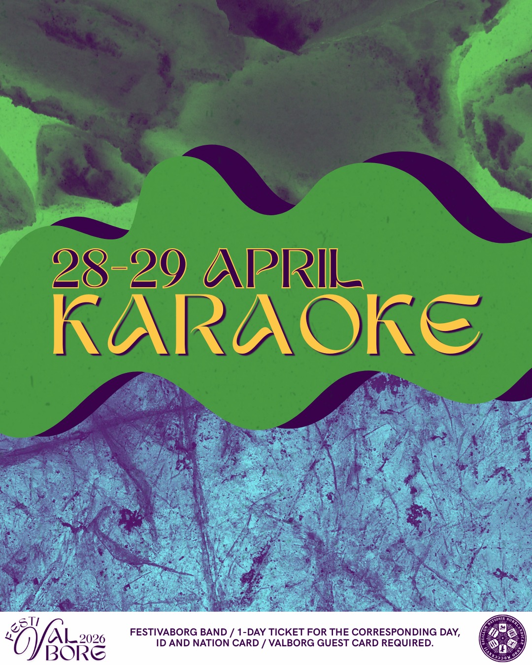 🌄Kom och sjung av full hals under två festivaldagar på Norrlands karaoke! 🌄
Datum: 28-29 april
Tid: från kl. 22:00, båda dagarna
Plats: Majs café
Pris: Ingår i entrébiljetten
Festivalborgsband / 1-dagsbiljett för respektive dag, ID och nationskort / valborgsgästkort krävs.
___
🌄Come sing your heart out for two festival days at Norrlands karaoke! 🌄
Date: April 28th–29th
Time: Starting at 22:00 both days
Location: Majs Café
Price: Included in the admission ticket
Festivalborg band / 1-day ticket for the corresponding day, ID, and nation card / valborg guest card required.