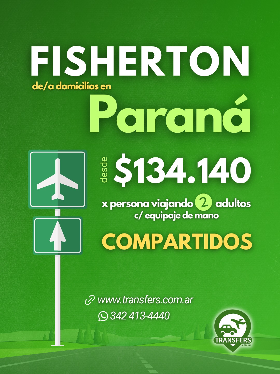 ¿Viajás desde Paraná? ✈️ ¡Hacelo simple, cómodo y al mejor precio!
Nuestros traslados compartidos te conectan de forma directa con el Aeropuerto de Rosario (Fisherton) 🚐 desde la puerta de tu casa. Viajá tranquilo con salidas programadas y la seguridad que solo Transfers te brinda. 💚
¡Aprovechá nuestras tarifas promocionales para viajes compartidos! 🤩
💡 Tip de ahorro:
Si reservás a través de nuestra web con más de dos semanas de anticipación, tenés un 5% de DESCUENTO extra con la promo WEB. ¡Anticipate y pagá menos! 💪
✅ Info & Reservas:
💬 Mensaje privado por IG o FB
📲WhatsApp: +54 9 342 413-4440
🌐 Web: www.transfers.com.ar
.
.
#TransfersComAr #ViajesConTransfers #Parana #AeropuertoFisherton #TrasladosCompartidos #ViajarSeguro #EntreRios