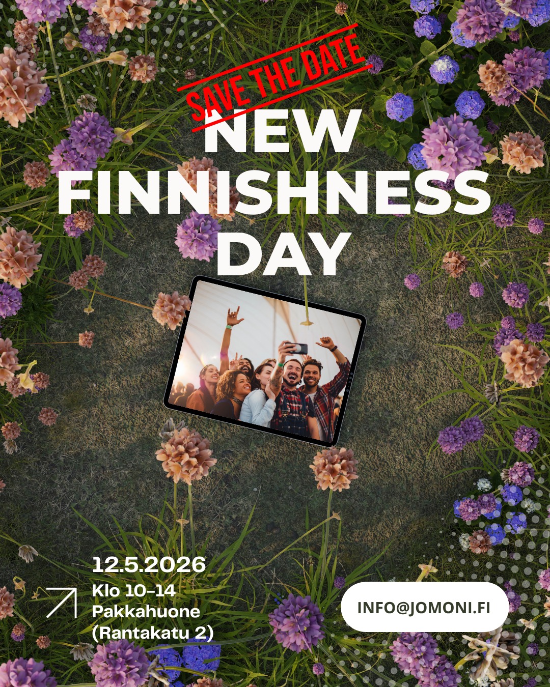🇬🇧 In English below
Save the date! 📌 Uuden suomalaisuuden päivä tulee taas!
12. Toukokuuta klo 10–14 juhlimme lämminhenkistä Uuden suomalaisuuden päivää Pakkahuoneella. Tuolloin kulttuurit tulevat yhteen, ja naurusta ei ole puutetta! 🥰
Olitpa sitten syntynyt Suomessa tai löytänyt kotisi täältä myöhemmin, tämä päivä on sinulle. Rakennetaan yhdessä Suomi, jossa jokainen voi tuntea kuuluvansa joukkoon.
LIITY MUKAAN! Kutsumme järjestöjä, yrityksiä ja kaikkia muita kiinnostuneita mukaan juhlimaan. 🎊
Voit osallistua näin:
• Tule mukaan tapahtumaan – edes hetkeksi!
• Jaa sosiaalisessa mediassa postaus tai tarina itse tapahtumasta + mainitse Jomoni sekä käytä hashtagia #uudensuomalaisuudenpäivä
• Levitä eteenpäin tietoa Uuden suomalaisuuden päivän juhlasta, jonne kaikki ovat tervetulleita! 🗺️💙
📣 HOX Yhteistyökumppani! Jos haluat tehdä yhteistyötä kanssamme ja liittyä osaksi Uuden Suomalaisuuden päivän tapahtumaa, ota yhteyttä:
📩 info@jomoni.fi
Juhlitaan yhdessä monimuotoista, avointa ja rohkeasti uudistuvaa Suomea!
Save the date! 📌 New Finnishness Day is coming again!
On May 12 from 10:00 AM to 2:00 PM, we’ll be celebrating the warm-hearted New Finnishness Day at Pakkahuone. It’s a time when cultures come together, and there’s no shortage of laughter! 🥰
Whether you were born in Finland or found your home here later, this day is for you. Let’s build a Finland together where everyone can feel they belong.
JOIN US! We invite organizations, businesses, and everyone else interested to come celebrate. 🎊
Here’s how you can participate:
• Come to the event — even if just for a moment!
• Share a post or story about the event on social media + mention Jomoni and use the hashtag #uudensuomalaisuudenpäivä
• Spread the word about the New Finnishness Day celebration, where everyone is welcome! 🗺️💙
📣 HEY Partner! If you’d like to collaborate with us and be part of the New Finnishness Day event, feel free to reach out:
📩 info@jomoni.fi
Let’s celebrate together a diverse, open, and boldly evolving Finland!
#uudensuomalaisuudenpäivä #newfinnishnessday #jomoni #joensuu #pohjoiskarjala
