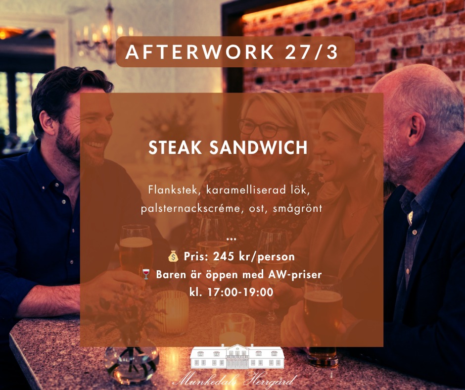 Fredag betyder after work hos oss 🥂
Samla kollegor eller vänner och låt helgen börja i lugn takt, i en miljö att trivas i.
Vill du tjuvstarta redan imorgon? Vi serverar samma meny till lunch som på after work 🌿
Och glöm inte – på lördag 28/3 håller vi öppet för middag.
Vi ser fram emot att ta hand om er 💛