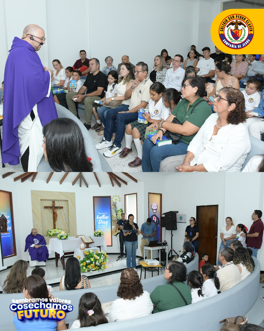 Una carta de amor de Dios 📖✨
Con profunda alegría acompañamos a nuestros estudiantes de grado cuarto, de las sedes campestre y conucos, en el inicio de su preparación a la Primera Comunión, un camino que fortalece su vida espiritual y su encuentro con Dios.
En la celebración de la Bendición de las Biblias, reconocimos este libro sagrado como la carta de amor que Dios nos ha confiado: guía, refugio y fuente de sabiduría para cada momento de la vida. En sus páginas encontramos la voz que orienta, consuela y llena de sentido nuestro caminar.
Como comunidad educativa, extendemos una invitación especial a las familias claverianas para que hagan de la lectura de la Palabra un espacio de encuentro en el hogar, acompañando a sus hijos con fe, amor y compromiso en esta etapa tan significativa de su formación.
Hoy sembramos en sus corazones una luz que los acompañará siempre. 🙏📚