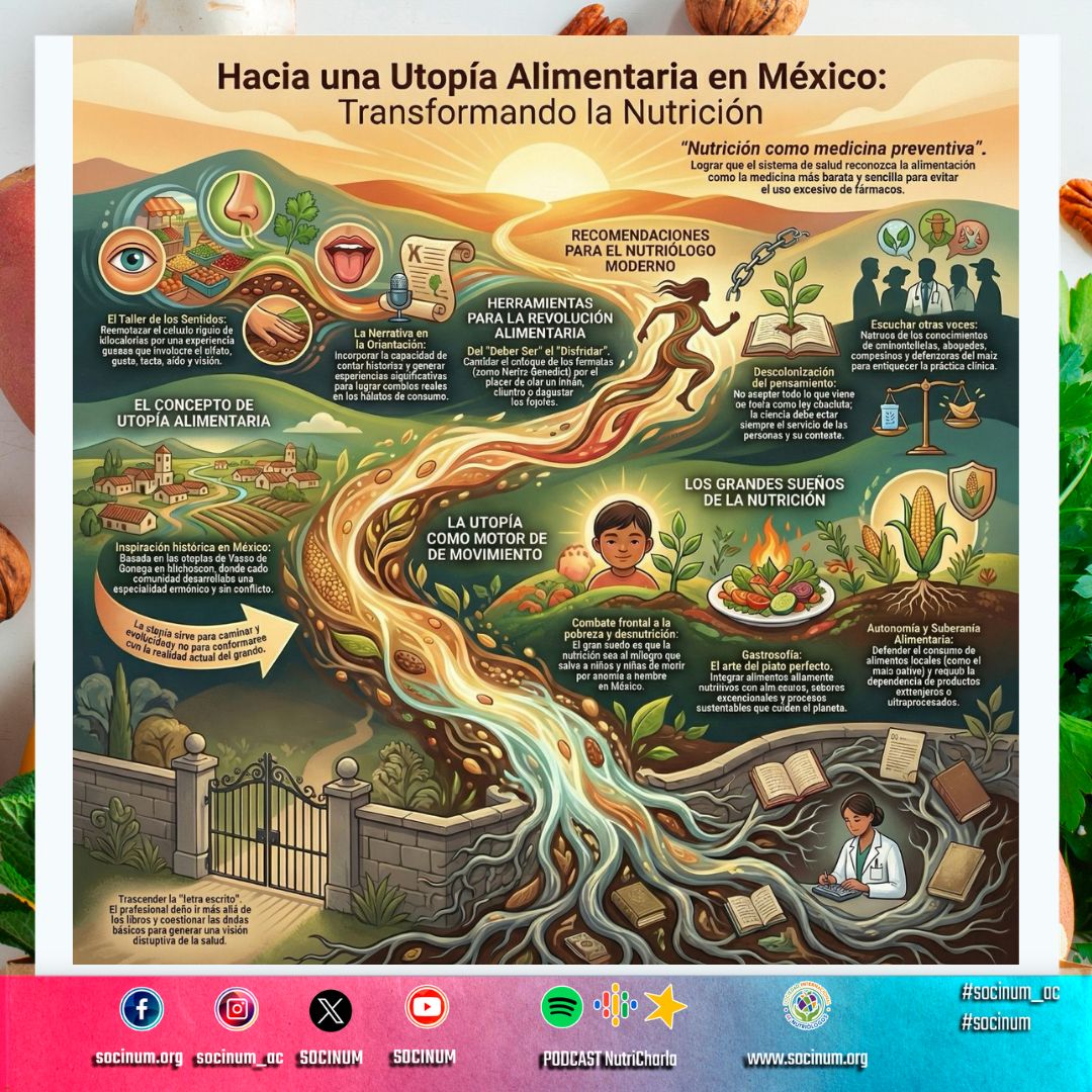 ¿Y si la nutrición en México no solo tratara enfermedades… sino que transformara sistemas completos? 🌽🌱
Hoy la evidencia es clara: la alimentación es una de las intervenciones más costo-efectivas en salud pública, con impacto directo en enfermedades crónicas, gasto sanitario y sostenibilidad.
🧠 Nutrición como medicina preventiva (más que discurso):
* Intervenciones dietéticas bien estructuradas ↓ riesgo de ECNT hasta en 30–50%
* Sistemas alimentarios saludables → menor carga farmacológica
* Enfoque preventivo = mayor impacto poblacional que el tratamiento tardío
🌎 El cambio no es solo biológico, es cultural:
* Revalorizar alimentos tradicionales (maíz, leguminosas, quelites)
* Integrar conocimiento comunitario y ciencia moderna
* Cambiar la narrativa: de restricción → disfrute consciente
👉 La adherencia mejora cuando la alimentación conecta con identidad y cultura
⚖️ Rol estratégico del nutriólogo hoy:
✔️ Traducir evidencia en hábitos sostenibles
✔️ Diseñar entornos alimentarios (no solo dietas)
✔️ Influir en decisiones colectivas (escuelas, hospitales, políticas)
Más que prescribir… liderar cambios estructurales
🔥 Los grandes ejes de transformación:
* Combate a la desnutrición y pobreza alimentaria
* Gastronomía como herramienta de salud y sostenibilidad
* Soberanía alimentaria → menor dependencia de ultraprocesados
💡 Insight profesional:
La “utopía alimentaria” no es idealismo.
Es una estrategia viable basada en evidencia, cultura y sistemas.
#NutriciónPública #SaludPreventiva #NutriciónEnMéxico
¡No te quedes atrás y sigue actualizándote!
Visita nuestro sitio: www.socinum.org
Síguenos