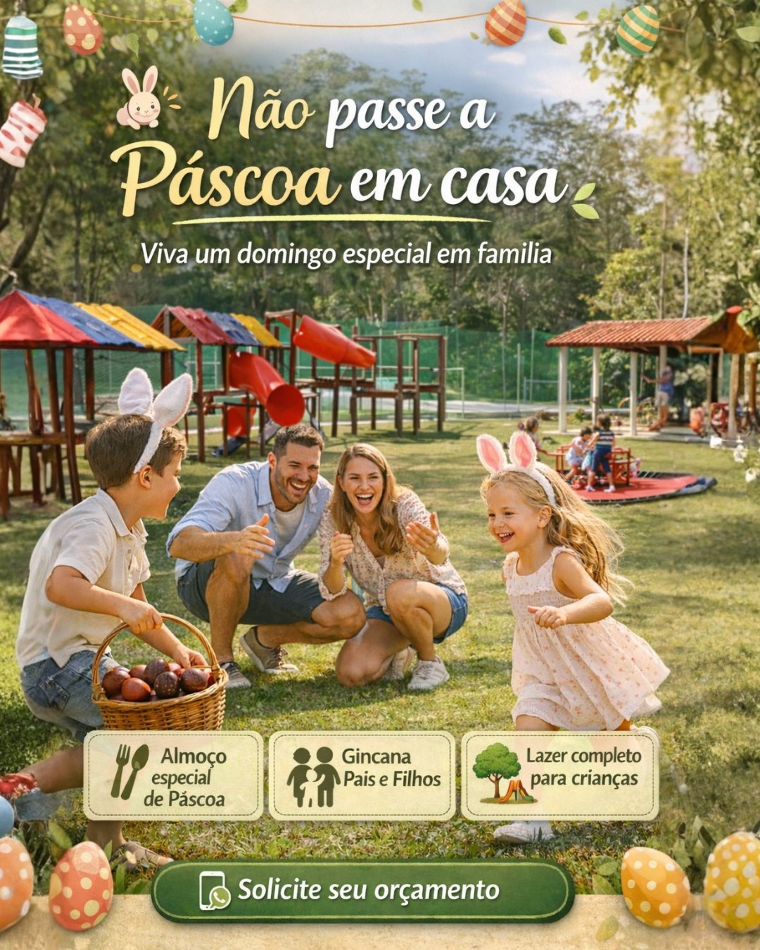 🐰 Não passe o Domingo de Páscoa em casa... viva essa experiência em família!
No Villagio Embu, o seu domingo de Páscoa se transforma em um dia especial, cheio de sabor, diversão e momentos únicos com quem você ama 💛
🍽️ Gastronomia especial de Páscoa
🎉 Gincana pais e filhos
🐣 Atividades recreativas para crianças
🌳 Ampla estrutura de lazer em meio à natureza
👨👩👧👦 Ambiente perfeito para famílias
Aqui, cada detalhe é pensado para criar memórias inesquecíveis — especialmente para os pequenos!
✨ Traga sua família para um domingo diferente, leve e cheio de alegria
📲 Solicite seu orçamento:
WhatsAp+55 (11) 91753-2730
(11) 4785-4500
📧 eventos@villagioembu.com.br
#PascoaEmFamilia #VillagioEmbu #DomingoDePascoa #ViagemEmFamilia #HotelComCriancas #LazerEmFamilia #ExperienciasEmFamilia #Pascoa2026