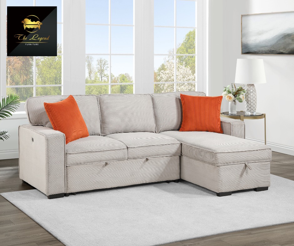 Your living room just got more useful.
Cozy chenille seating, built-in USB ports, a pullout bed for guests, and hidden chaise storage make this sectional ready for real life (with a fun pop of orange too).
#EriePA #LegendFurniture #SectionalSofa #LivingRoomGoals #FurnitureStyle #HomeUpgrade
