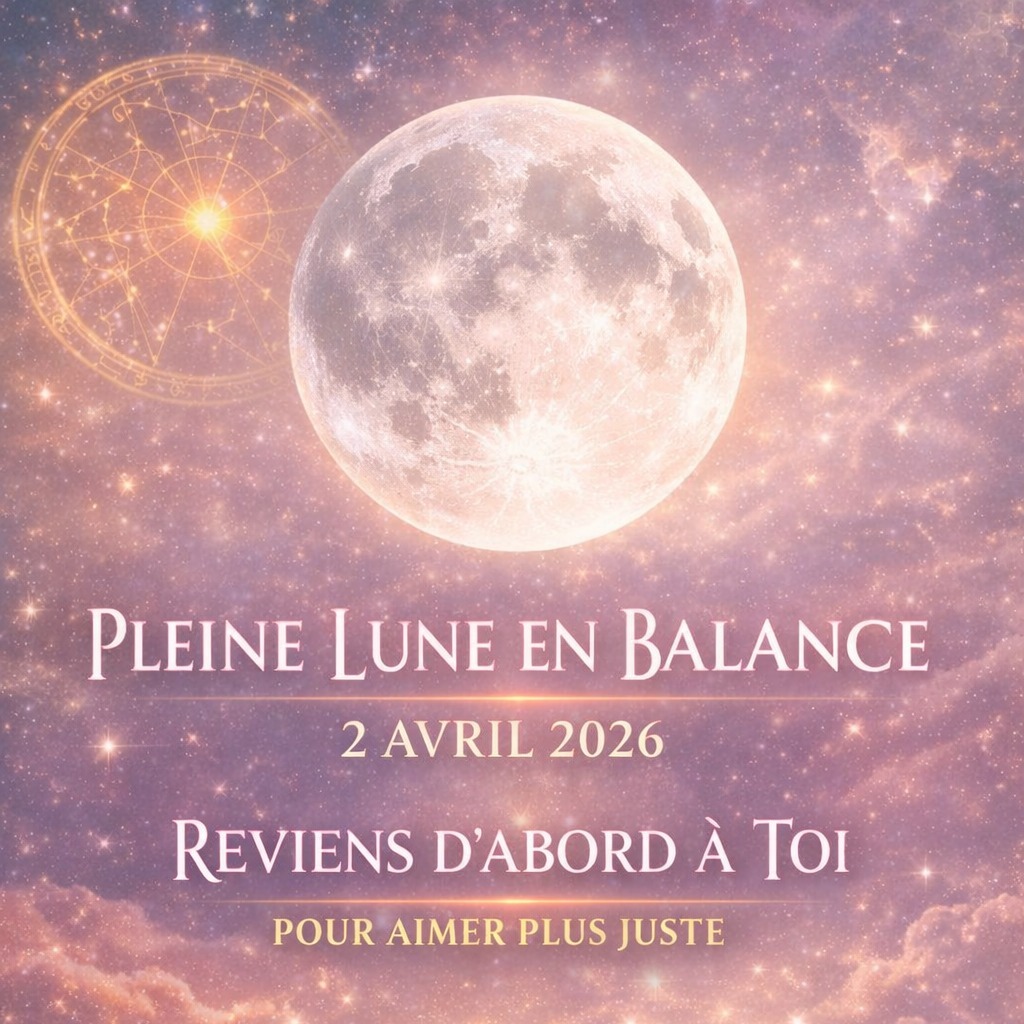 Belle Âme ,
🌕 PLEINE LUNE EN BALANCE — 2 AVRIL 2026
Il y a des moments où l’Univers ne vous demande pas d’aimer plus.
Il vous demande d’aimer plus juste.
Cette Pleine Lune en Balance, portée par une énergie profondément vénusienne, vient réveiller une évidence oubliée :
on ne peut pas construire un lien équilibré à l’autre si l’on s’est soi-même quitté intérieurement.
Cette lunaison remet au centre l’amour de soi, le soin, la douceur, le bien-être profond, mais aussi la capacité à écouter ce qui vibre réellement en soi.
Votre sensibilité.
Votre intuition.
Votre ressenti le plus intime.
Elle vous invite à sortir des ajustements excessifs, des compromis silencieux, des fidélités affectives qui vous éloignent de vous-même.
Avant de retrouver votre place dans une relation, il vous est demandé de retrouver votre place en vous.
Revenir à l’essentiel.
Ralentir.
Respirer.
Habiter votre corps.
Écouter ce qui, en profondeur, demande de l’amour, de la paix, de la sécurité et de la vérité.
Car cette Pleine Lune ne vient pas seulement parler de relation.
Elle vient parler de réconciliation intérieure.
De ce point d’équilibre sacré où prendre soin de soi devient la condition pour aimer l’autre sans se perdre.
✨ Ce n’est pas le moment de vous abandonner pour être aimé.
✨ C’est le moment de vous retrouver pour aimer autrement.
✨ Plus consciemment.
✨ Plus profondément.
✨ Plus véritablement.
Le véritable amour commence souvent là :
dans ce retour à soi assez profond pour ne plus mendier à l’extérieur ce qui cherche d’abord à naître à l’intérieur.
#PleineLune #PleineLuneEnBalance #Astrologie #AstroEnergie #Vénus #AmourDeSoi #BienÊtre #Intuition #Sensibilité #ÉquilibreRelationnel #Maison8 #TransformationIntérieure #RetourÀSoi #Spiritualité #ConscienceDeSoi