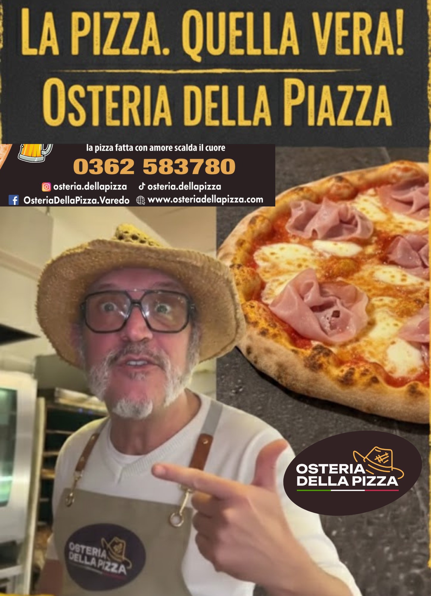 All'Osteria della Pizza di Varedo, ogni occasione è quella giusta per fare festa. Che sia un compleanno, una laurea o un evento speciale, ti offriamo l'ambiente ideale per condividere momenti indimenticabili con le persone che ami.
🎉 Il Tuo Evento su Misura
Siamo pronti ad ospitare le tue celebrazioni con un servizio attento e un'atmosfera conviviale.
* Compleanni e Ricorrenze: Festeggia i tuoi traguardi più importanti con noi.
* Ampi Spazi: Una sala accogliente pronta ad accogliere te e i tuoi ospiti.
🎤 Karaoke e Divertimento
Non solo buon cibo, ma anche tanta animazione! Mettiamo a disposizione la nostra strumentazione per il karaoke per permetterti di scatenarti e cantare le tue canzoni preferite. Il divertimento è assicurato per tutta la serata.
🍕 Pizza, Birra e Ottima Compagnia
Il cuore della nostra offerta è, ovviamente, la nostra pizza artigianale:
* Qualità: Pizze preparate con ingredienti freschi e cotte nel forno a legna.
* Brindisi in Compagnia: Accompagna il tuo pasto con un'ottima birra fresca.
* Slogan: Come diciamo sempre, "Morso dopo morso, la felicità".
📍 Contatti e Prenotazioni
Prenota ora il tuo tavolo o chiedi informazioni per il tuo prossimo evento:
* Indirizzo: Via Italia 14/b, Varedo (MB)
* Telefono: 0362 583780
* Web: www.osteriadellapizza.com