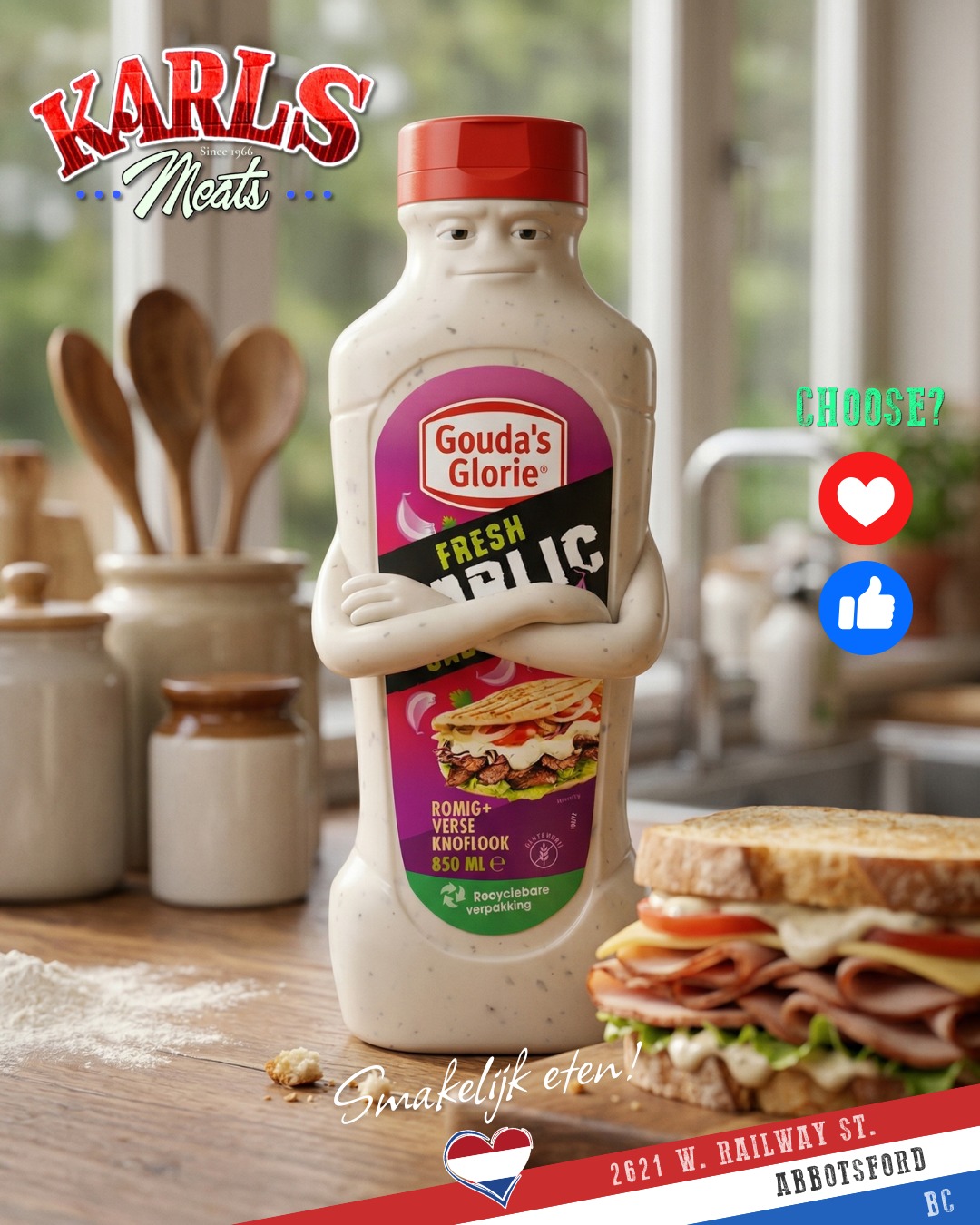 🧄 Pick Your Sauce Personality — FRESH GARLIC
Some people don’t mess around.
They know what they like… and they stick with it.
🧄 Garlic Sauce people are:
✔️ Loyal
✔️ Classic
✔️ Never disappoint
Now be honest…
👍 You like it
❤️ You LOVE it
Smakelijk eten! 😋 — The Karl’s Meats Team 💪
#KarlsMeats #SaucePersonality #GarlicLovers #DutchFlavours #SupportLocal