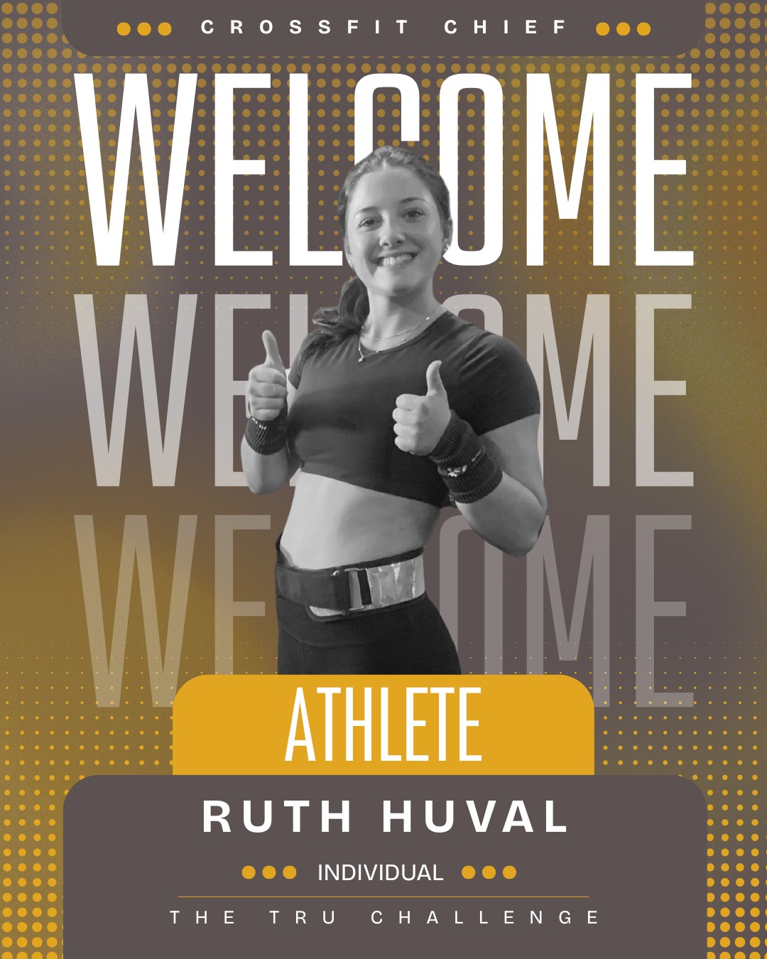 Introducing another individual for the TRU Challenge at CrossFit Chief- Ruth Huval! We can't wait to see her compete April 18th! Make plans to come watch our dedicated athletes. 👏