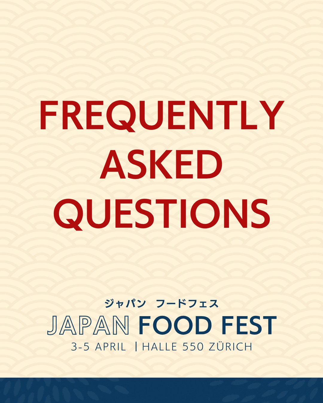 β Japan Food Fest β FAQ
Planning your visit? Weβve gathered some of the most common questions to help you prepare for the event.
π Swipe through for quick answers
For more details, visit our website fir additional information. Information is also available in German.
We look forward to welcoming you in 5 days!
γΈγ£γγ³ γγΌγγγ§γΉ
#JapanFoodFest #TasteJapan #ZurichEvents #FoodFestival