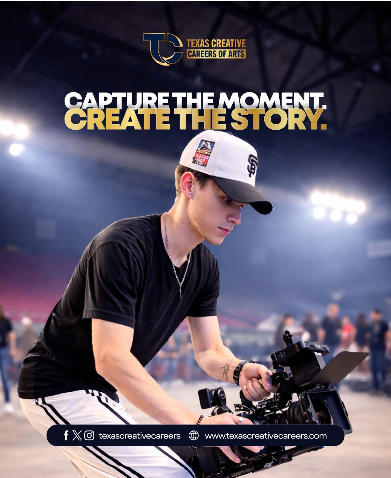 The perfect shot doesn’t just happen. It’s captured by those who know how to tell a story through the lens. 🎥⚡️
At Texas Creative Careers of Arts, we get you behind the camera on day one. Master the industry-standard gear and the art of storytelling that transforms a moment into an experience.
🗓️ Don't wait to start your career. Book a tour today!
#TexasCreativeCareers #Videography #TVProduction #CameraOp #ElPasoFilmMakers #Storytelling