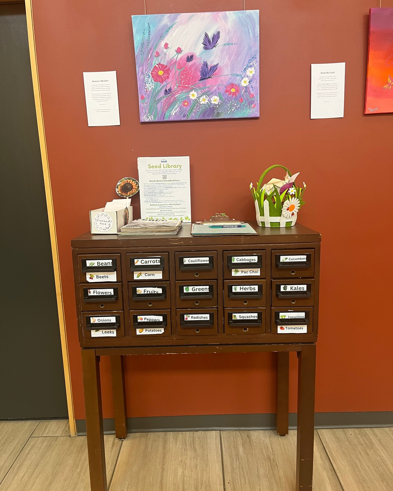 The Seed Library has returned! 🌱Just like last year, near the circulation desk, you will see a relic from the past - a Milne Library card catalog that was tucked away in the basement.
Find organic seeds of all kinds that you can take with you to grow vegetables, herbs, flowers and fruit.
Email kwilliams@cwmars.org with any questions! Read the blog post to learn more.
#library #seedlibrary #gardening #plants #vegetables #flowers #sustainability #spring