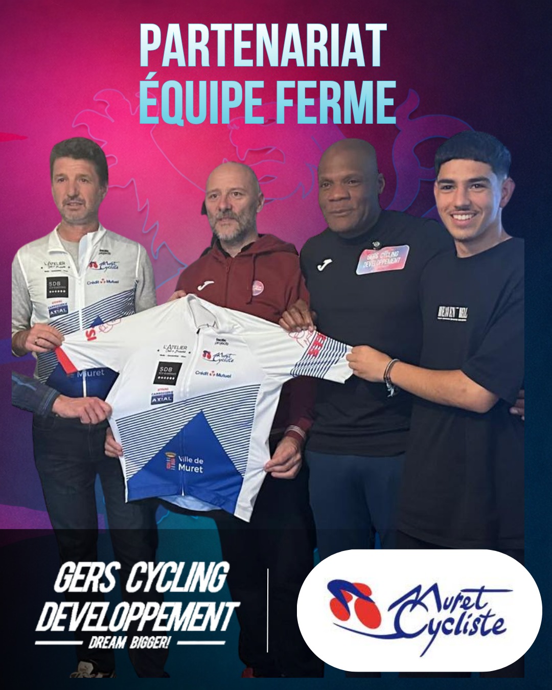 Former aujourd’hui les talents qui performeront demain. 🚀
Au Gers Cycling Développement, notre ambition est claire :
offrir aux jeunes coureurs un cadre exigeant, humain et structuré pour grandir étape après étape vers le haut niveau.
C’est exactement le sens du partenariat que nous sommes fiers d’annoncer avec le Muret Cyclisme Club, qui devient une équipe ferme du GCD 🤝🚴♂️
Une passerelle concrète pour accompagner les jeunes talents dans leur progression, avec plus de continuité dans la formation, plus d’exigence dans l’accompagnement, et une vision commune de la performance durable.
L’arrivée cette saison de Yassin Nekkache illustre déjà cette dynamique :
faire émerger les potentiels, leur donner le bon environnement, et construire avec eux le chemin vers l’élite.
Ce partenariat vient renforcer ce qui fait l’ADN du projet :
former avec rigueur, faire grandir avec humilité, et accompagner les jeunes vers le haut niveau avec exigence.
Un grand merci à Yannick Ferré pour sa confiance et sa volonté de faire grandir, avec nous, les talents de demain.
Ensemble, nous alignons encore davantage le projet GCD avec son ambition :
rêver plus grand et construire des passerelles concrètes vers l’élite. 🔥
#GCD #GersCyclingDeveloppement #Cyclisme #Formation #JeunesTalents #HautNiveau #Partenariat #dreambigger
@yannckfrre @ynekkache @as_muret_cycliste