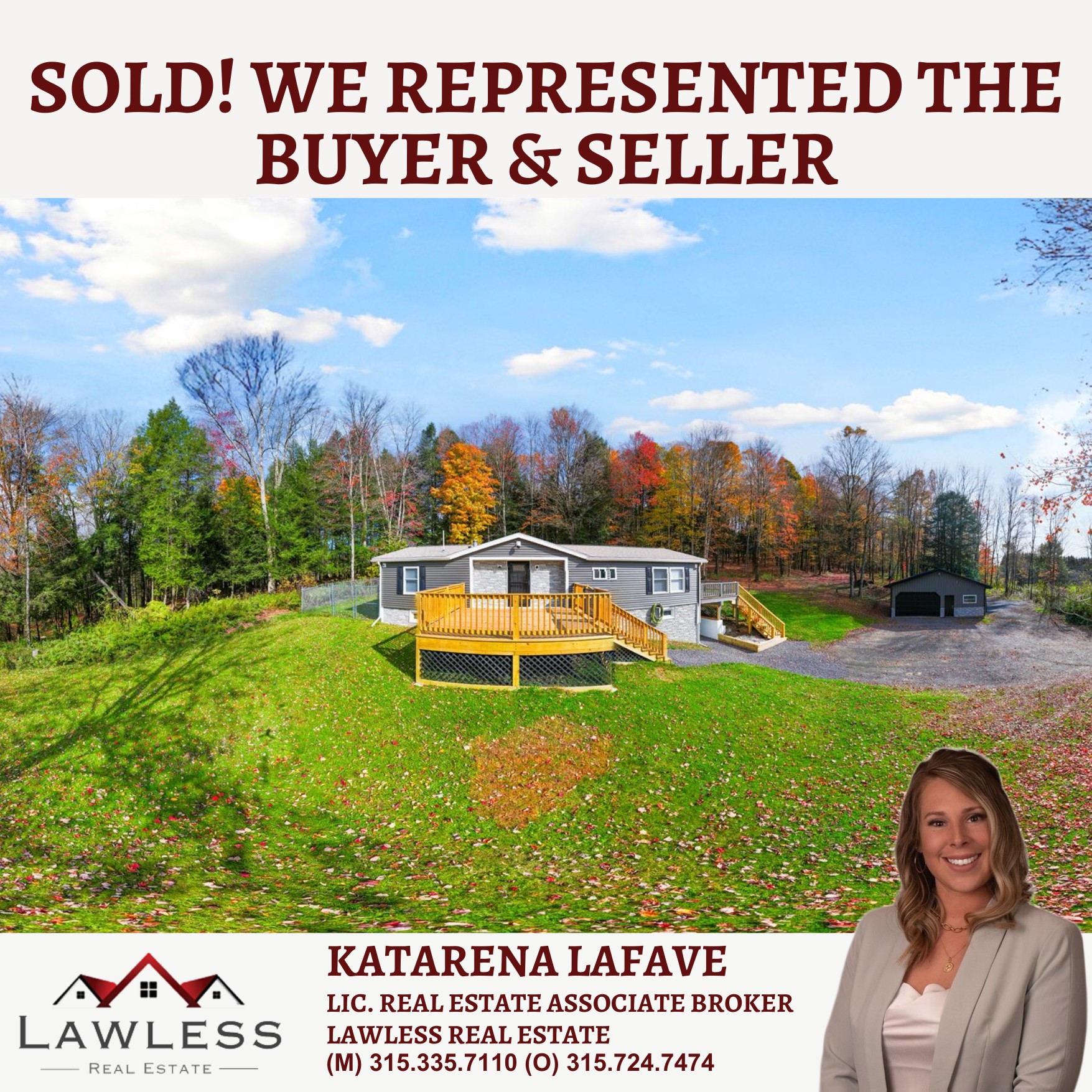 Huge congratulations to both my seller and buyer on a successful closing! 🎉🏡
To my seller, thank you for trusting me to guide you through this important transition. Your home was truly special.
To my buyer, Welcome Home! There’s nothing better than handing over the keys and seeing that excitement. This is just the beginning of so many great memories to come.
Helping both sides come together for a smooth and successful closing is what it’s all about. If you’re thinking about making a move this spring, let’s connect, the market is heating up! 🌸🔑
Katarena LaFave
Lawless Real Estate Associate Broker
(M) 315-335-7110
(O) 315-724-7474
(E) Kat.lawlessrealestate@gmail.com