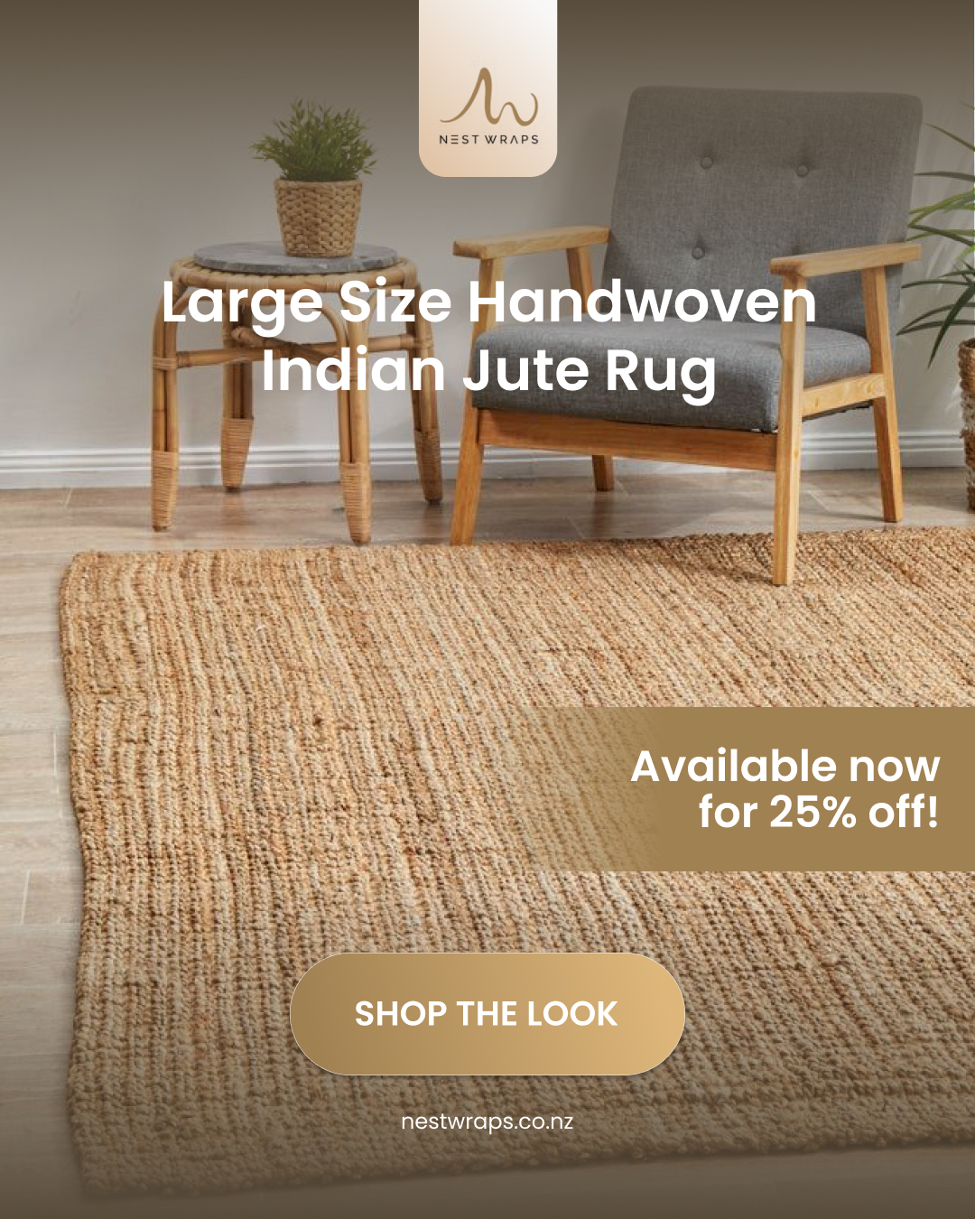 Thinking about refreshing your space this season? Nowâs a great time to do it.
Our handwoven jute rugs bring natural texture, warmth, and durability into your home, and right now theyâre available at 25% OFF, making it even easier to upgrade your living space.
If you haven't yet, subscribe to our newsletter and claim your 5% OFF at nestwraps.co.nz
Free shipping on all orders over $150!
#NestwrapsNZ #JuteRugSale #HomeRefresh #NaturalHome #InteriorNZ #LivingRoomStyle #HomeDecorNZ