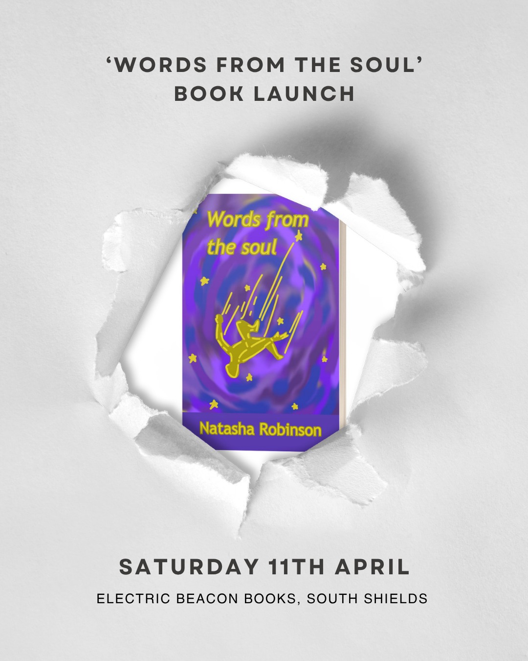 Join us for the launch of Words From The Soul by Natasha Robinson 💫
Natasha Robinson is a teenage poet who has been writing poetry for many years as a way to express her thoughts, feelings and experiences. Living with epilepsy, she uses poetry as a creative outlet and a way to reflect on the world around her. Some of her work has previously appeared in school poetry anthologies and this debut collection marks an important milestone in her writing journey.
Meet the author, hear live readings and even pick up a signed copy!
📍 Electric Beacon Books, South Shields
🗓 Saturday 11th April
⏰ 12pm
See you there.
#crearpublishing #poetry #poet #booklaunch #southshields