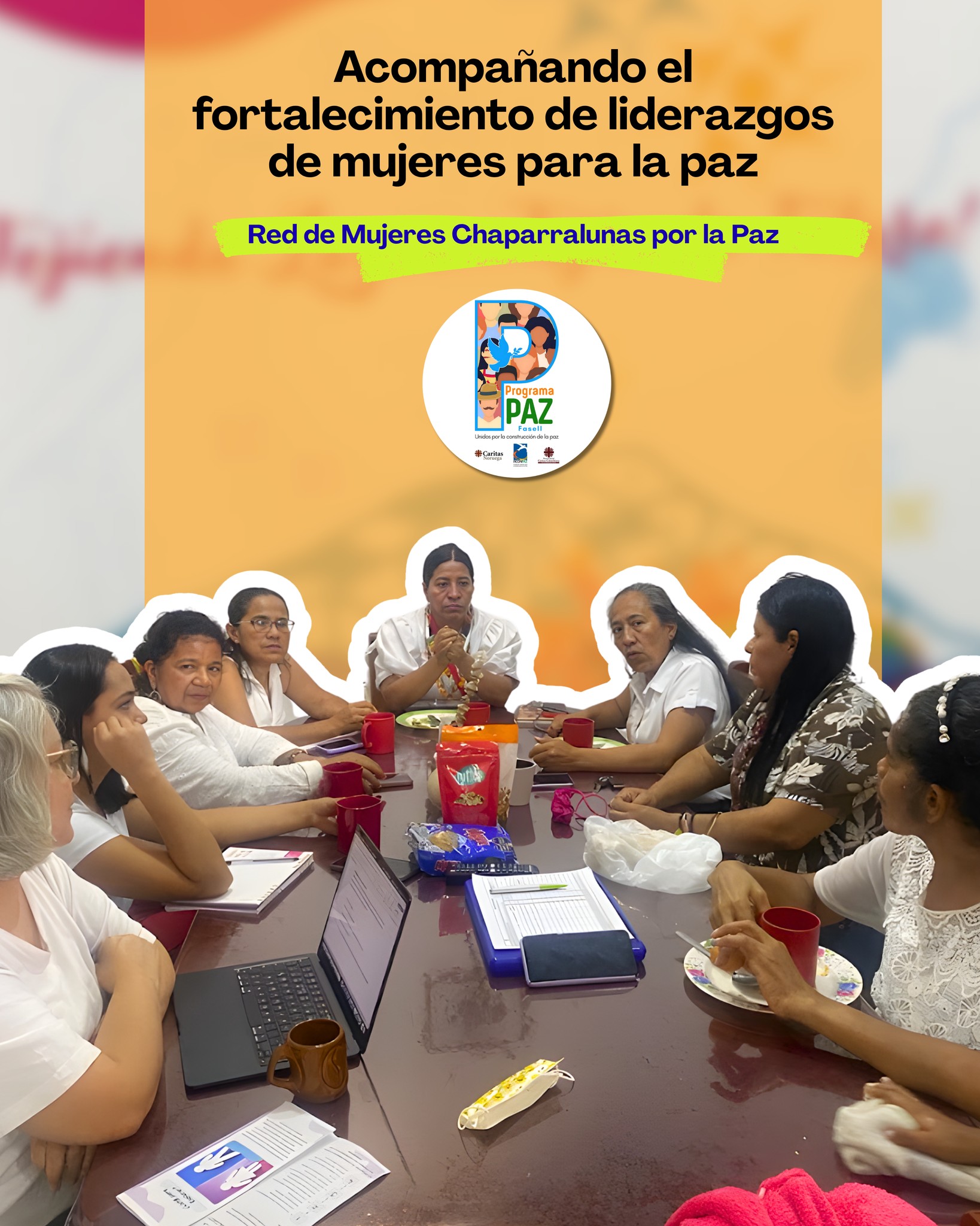 El 14 de febrero de 2026, acompañamos a la @reddemujereschaparralunas_ Paz en una jornada de fortalecimiento organizativo. Realizamos rendición de cuentas, validamos el Plan de Incidencia, avanzamos en el Plan de Protección y definimos la agenda de subvenciones del #programapazfase2.
El Programa Paz - Fase II es acompañado por FICONPAZ, con el apoyo de @caritas_norge