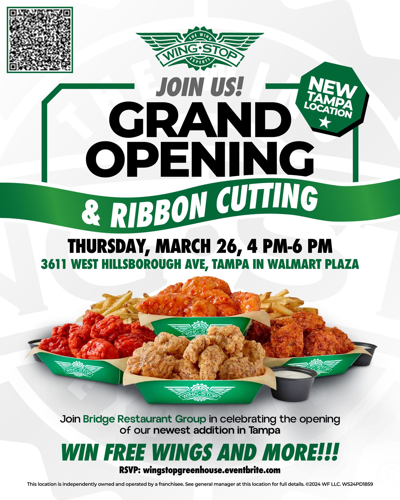 Tampa, it’s happening TODAY 🔥
Bridge Restaurant Group is excited to celebrate the Grand Opening & Ribbon Cutting of our newest Wingstop location!
🍗 Free wings and more
🎉 Grand opening celebration
🤝 Connecting with our Tampa community
We’re proud to keep growing and creating opportunities in the communities we serve.
📍 3611 West Hillsborough Ave, Tampa (Walmart Plaza)
⏰ Today | 4 PM – 6 PM
Come celebrate with us—don’t miss it 🚀
#BridgeRestaurantGroup #Wingstop #GrandOpening #Tampa #TampaEats #NowOpen #TodayOnly #FloridaEats #WingsLovers #FoodieTampa #RibbonCutting #CommunityVibes #NewInTown #DontMissOut #CelebrateWithUs
