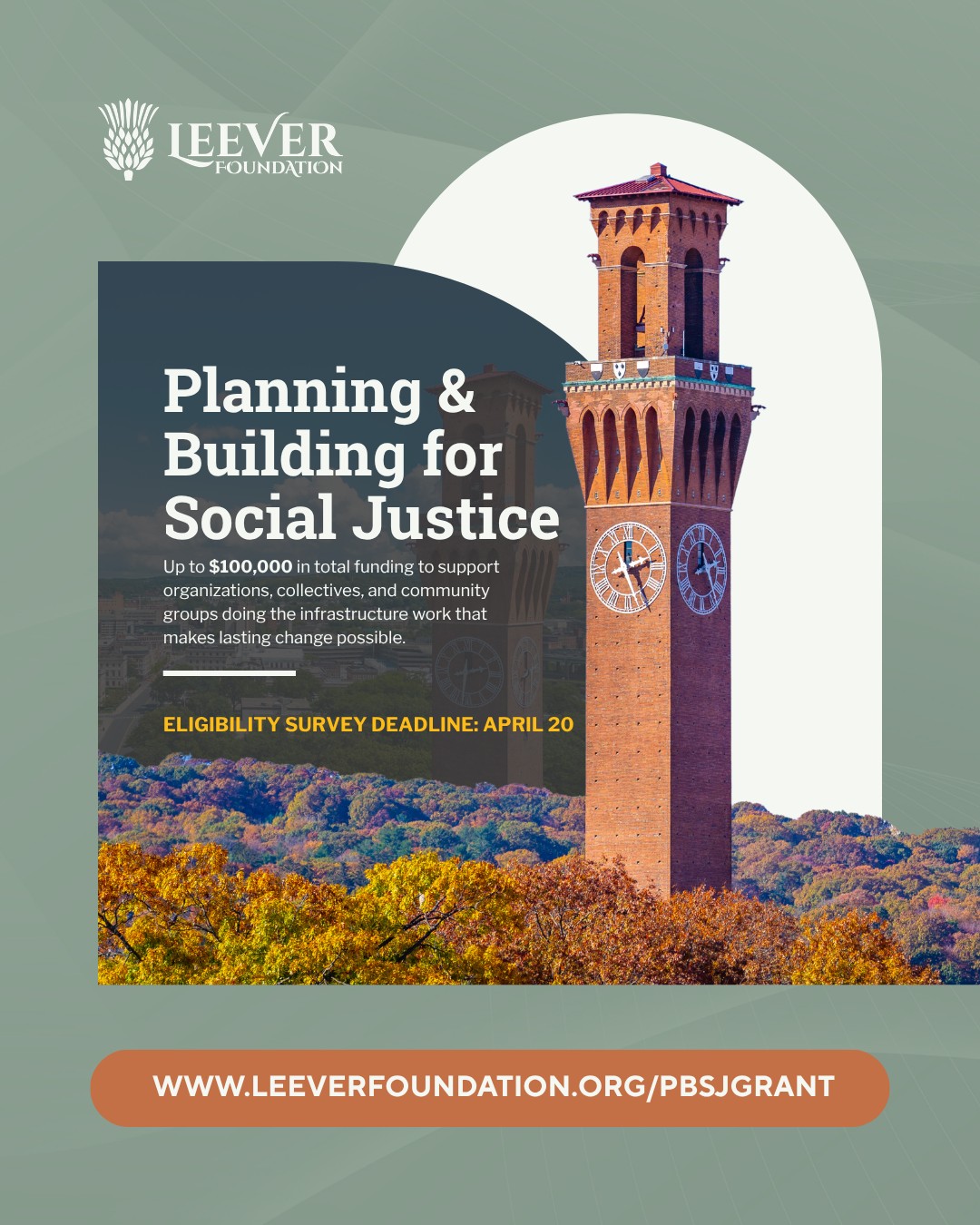 RFP available now for the Building and Planning for Social Justice (PBSJ) Grant Opportunity. Please help us get this to the right people!
The PBSJ Grant Opportunity is designed to support organizations, collectives, and community groups doing the infrastructure work that makes lasting change possible: coalition-building, peer learning, governance development, community power, and movement resilience.
The goal of this grant opportunity is to fund the behind-the-scenes work ā planning, capacity building, network development ā that makes long-term change work sustainable.
If your work centers on BILPOC, LGBTQIA+, immigrant, or historically marginalized communities in Waterbury, we encourage you to take our eligibility survey. It takes about 15 minutes and closes on April 20th. Link in bio.
#LeeverFoundation #WaterburyCT #GrantOpportunity #SocialJusticeGrants #ConnecticutGrants #SystemsChange #CommunityPhilanthropy
