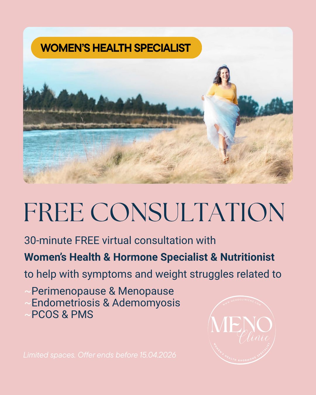 🤔Weight won't budge.
Bloated and exhausted every day. 😔
😩Frustrated because nothing seems to work, and there's so much information out there, you don't know where to start.
👉Perimenopause, Endometriosis, Adenomyosis, PCOS and Hypothyroidism can make your life uncomfortable at least.
☝Take the chance NOW - book a FREE Women's health & hormone Specialist consultation with Vera.
Understand what's the cause of your symptoms.
Why nothing you tried seem to work.
👉Get a clear plan to solve your symptoms and shift weight without diets.
⭐⭐⭐⭐⭐
Until the 15th of April, you can book a FREE CONSULTATION with MENO Clinic and Vera Prazak, a specialist with 17 years of experience in the field of nutrition and women's health.
Uncover the root cause of your problems:
🤔Is it oestrogen, cortisol, thyroid, adrenals, Insulin resistance or your GUT or liver?
During the 30 min FREE Consultation
👉 We will assess your health
👉Your daily routine and habits
👉Your hormonal profile
And you will receive recommendations for the best approach and support to reach your health and fitness goals ⭐
Book NOW
https://www.menoclinicnz.com/freeconsultation
