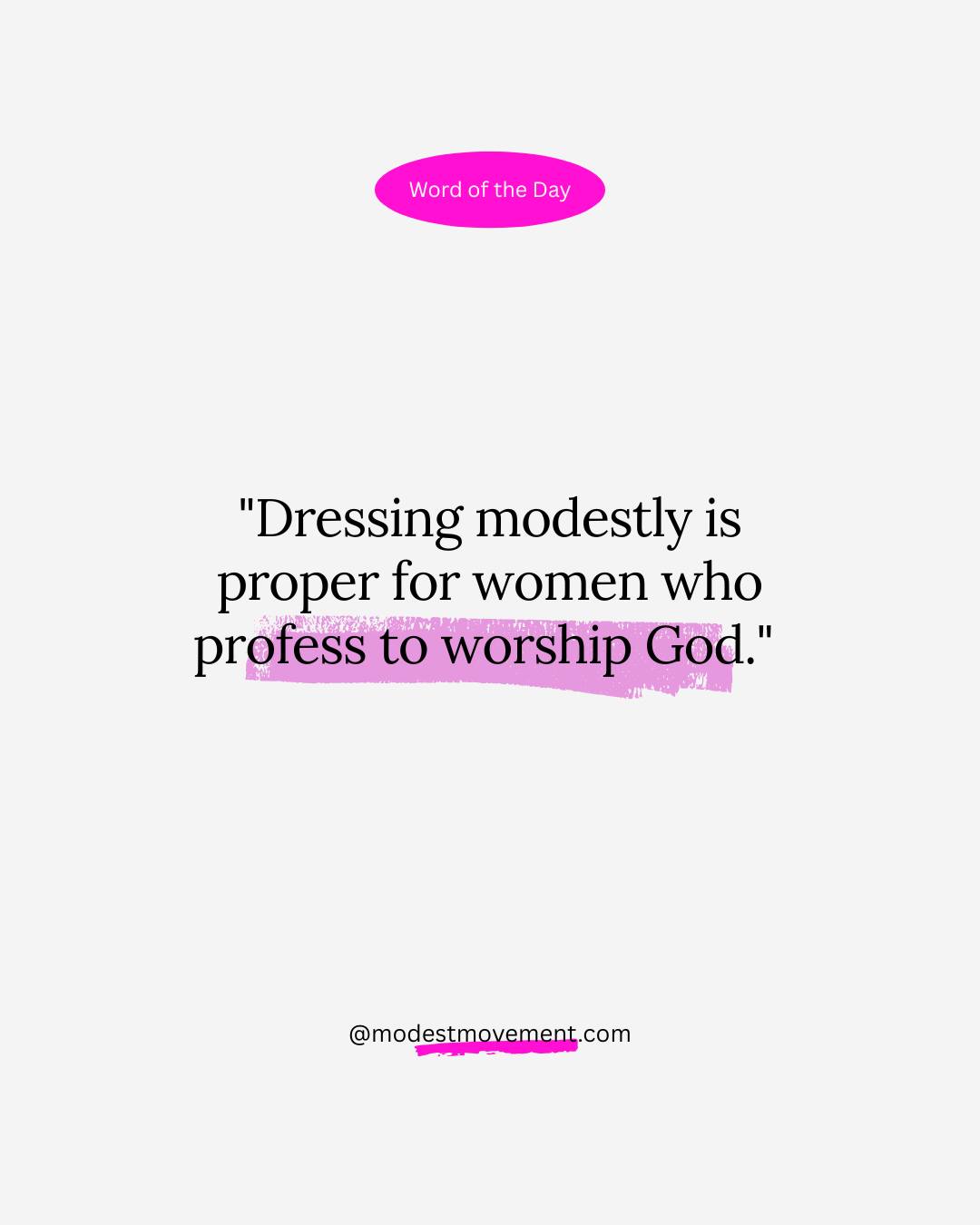 If you claim to worship God, your worship also shows up in how you dress and carry yourself each day. ❤
#modestfashion #christianquote #modesty #biblemotivation #biblequotes