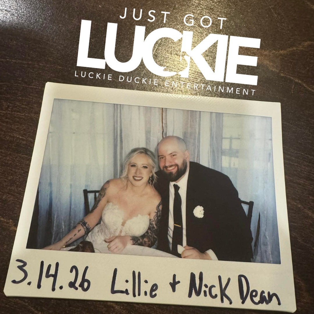 Post may be a little late, but better late than never! First wedding of the year was a great one to celebrate, from a couple who loved the pop-punk feels all night to first official gig with the whole new rig. Congrats again to the new Mr. and Mrs. Dean! Thanks for letting me be a part of your special day!
Check 2027 availability and see more Luckie Ducks at LuckieDuckieEntertainment.com 🦆🎉