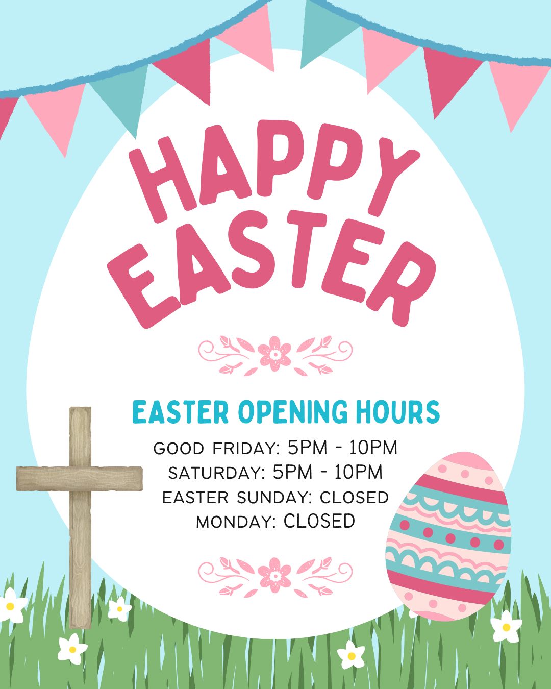 ๐ฃ Easter long weekend hours ๐ฃ
Staying local this Easter? Weโve got your donut (and pizza) cravings covered. ๐ฉ๐
Weโre open with slightly shorter hours:
- Fri & Sat: 5โ10pm
- Sun & Mon: Closed
No delivery over the long weekend, but feel free to call ahead for pick-up as usual. ๐
Swing by before we hop off for a little break ๐
๐ฉต๐ฉท,
The Dough Machine team
๐ 03 9727 0031
๐ 4/61 Brice Ave, Mooroolbark
๐๐ป www.doughmachine.com.au