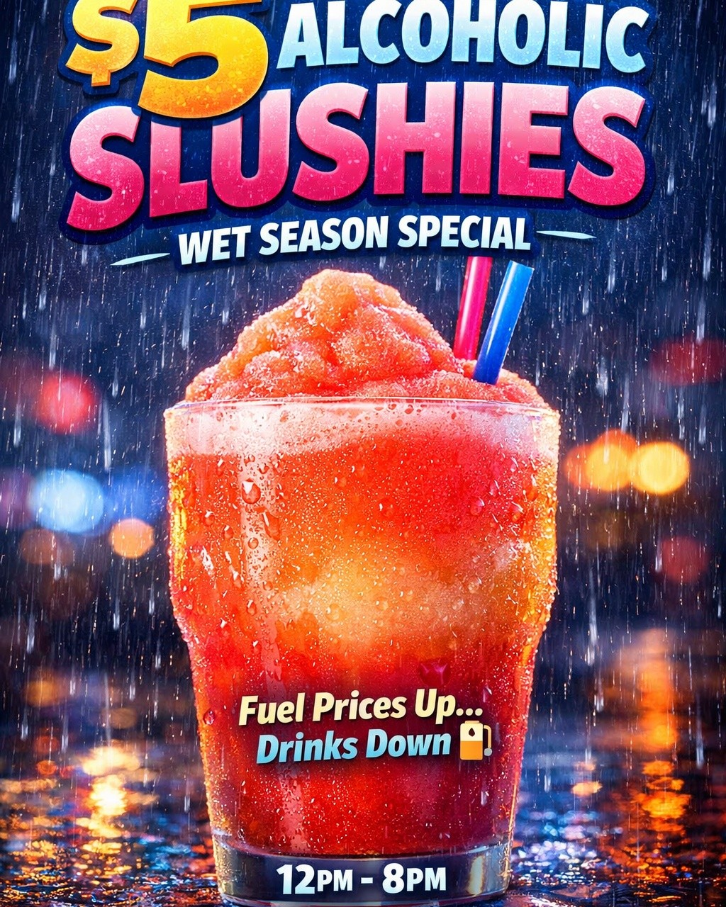 🚨 THIS SATURDAY ONLY 🚨
We’re flipping the wet season into a win:
🍧 $5 Alcoholic Slushy Schooners
(Yeah… five bucks. Not a typo.)
Fuel prices up. Weather all over the place.
So we figured… stuff it — let’s make Saturday cheap and fun.
💥 Wet Season Special
💥 Fuel Relief Special
💥 Good Decisions… questionable
🍺 20 taps pouring
🍸 20+ vodka flavours + house gin
🍕 Fresh pizza all day
😎 Dry venue, cold drinks, zero stress
📍 One Mile Brewery & Distillery
🕛 Saturday 12PM – 8PM
Rain outside. Slushy in hand. Sorted.
👉 Tag your crew now — this is NOT staying quiet
#SlushySaturday #DarwinRain #WetSeason #FuelRelief #OneMileBrewery