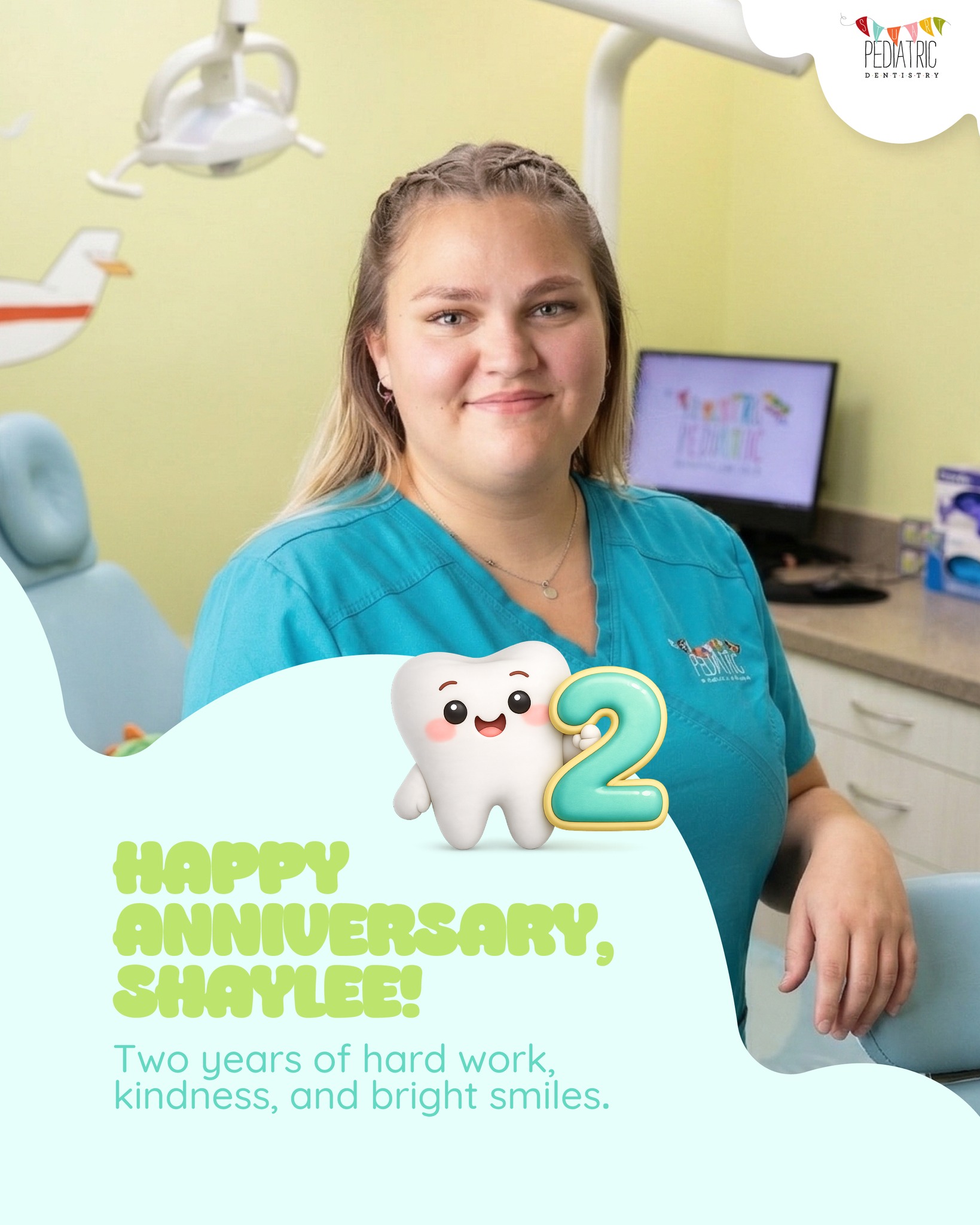 Celebrating Shaylee’s 2-year anniversary with so much gratitude.
Over the past two years, Shaylee has blessed our practice with her kindness, hard work, and steady, caring spirit. As a dental assistant, she helps create the comfort, trust, and smiles that mean so much to the children and families we care for.
Shaylee, thank you for the love and dedication you bring to our team each day. We are truly thankful for you and all the ways you make Stuart Pediatric Dentistry a warmer, happier place.
Happy anniversary, and cheers to all the smiles still to come.
#StuartPediatricDentistry
#TeamStuartPediatricDentistry
#DentalAssistantAppreciation
#PediatricDentistry
#MartinCountyMoms