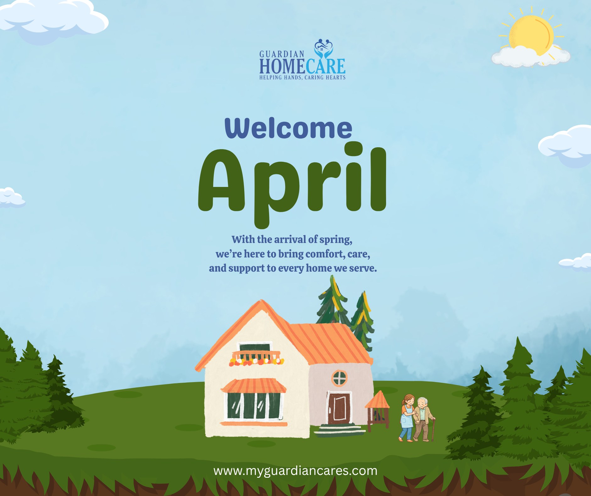 A new month brings fresh opportunities to care, support, and make a difference.
At Guardian Homecare, we’re here to provide comfort, safety, and compassionate care to families across Fort Wayne.
#GuardianHomecare #WelcomeApril #FortWayneCare